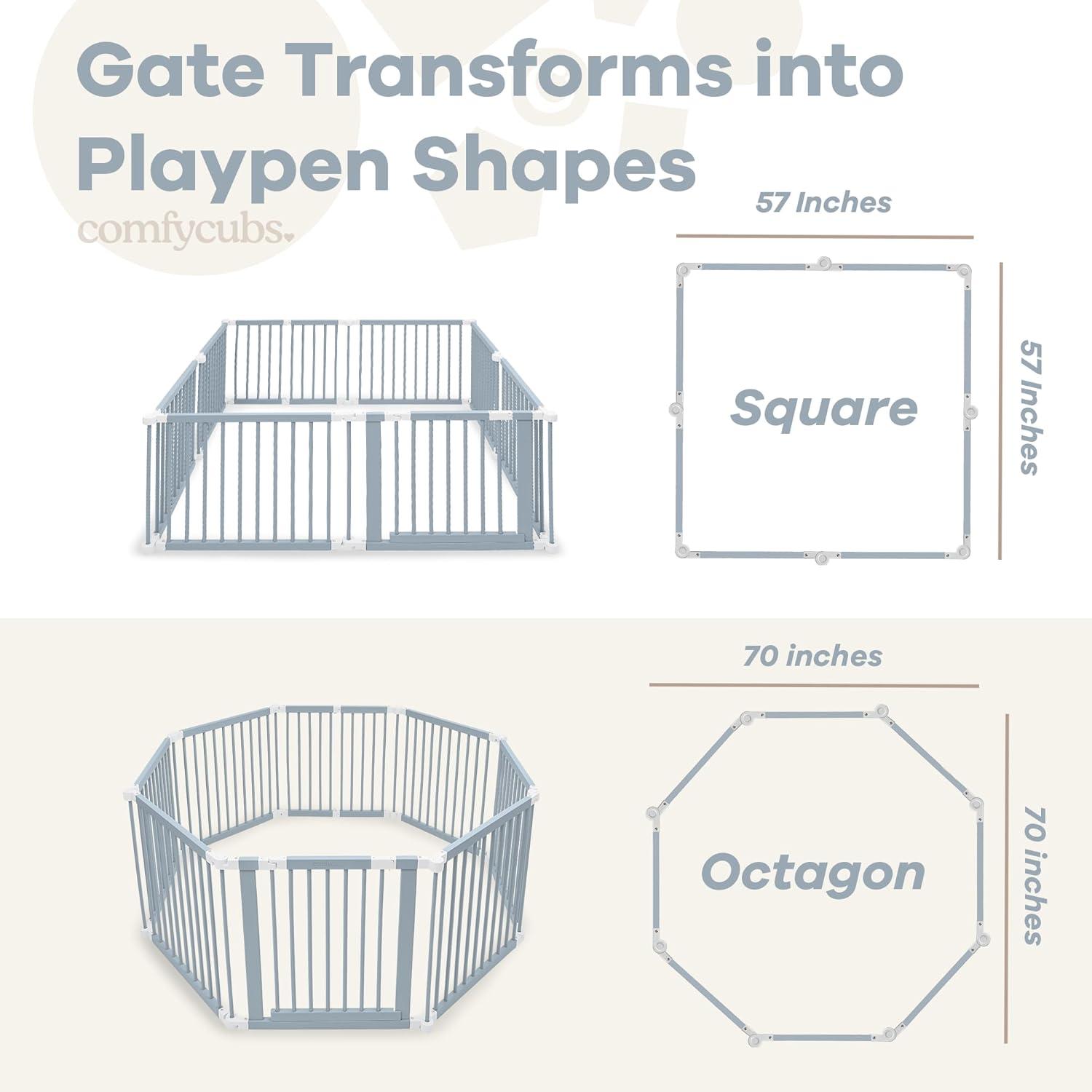 Comfy Cubs Baby Playpen & Baby Gate for Toddler and Babies