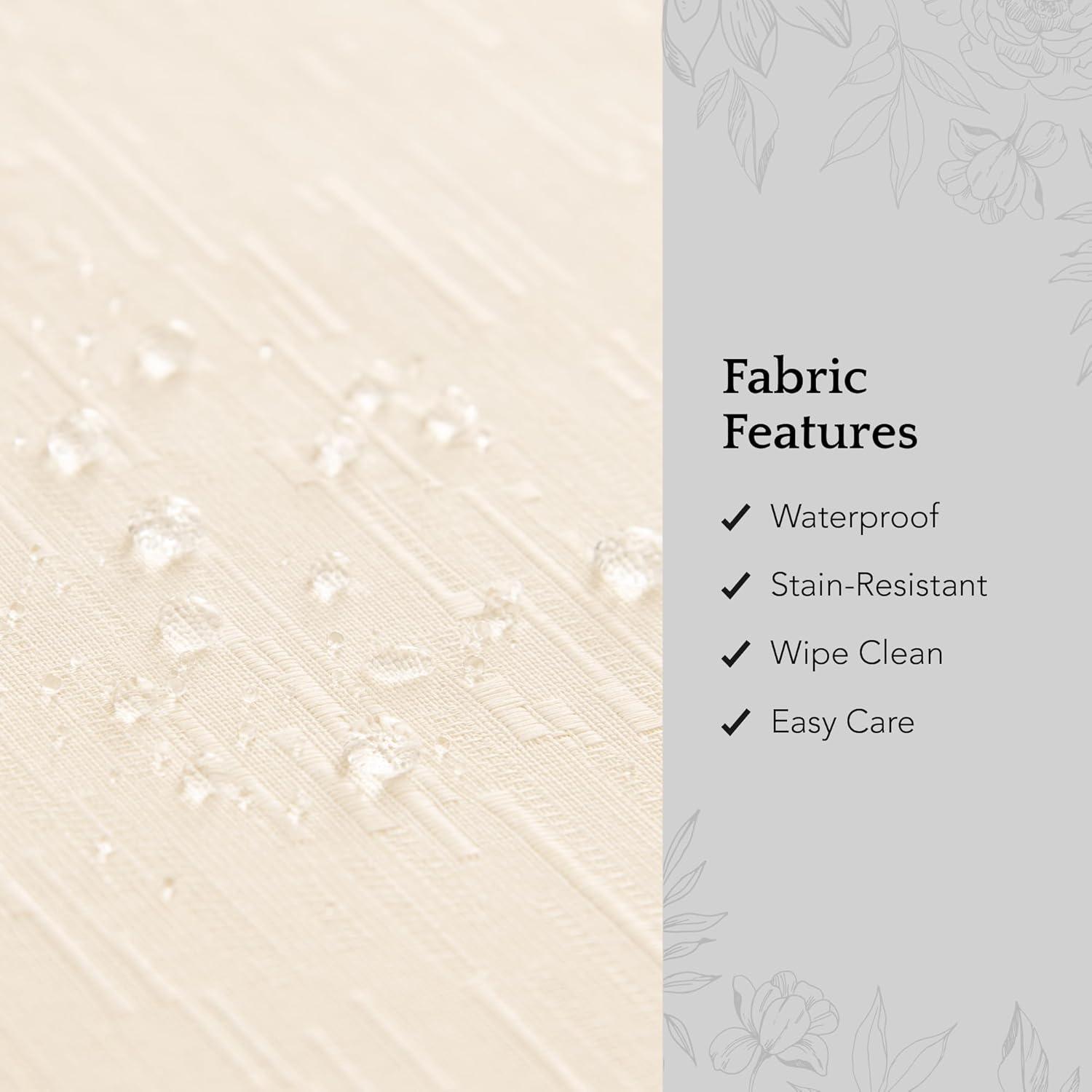 Continental Solid Texture Water and Stain Resistant Napkins, Set of 4 - 17" x 17" - Ivory - Elrene Home Fashions