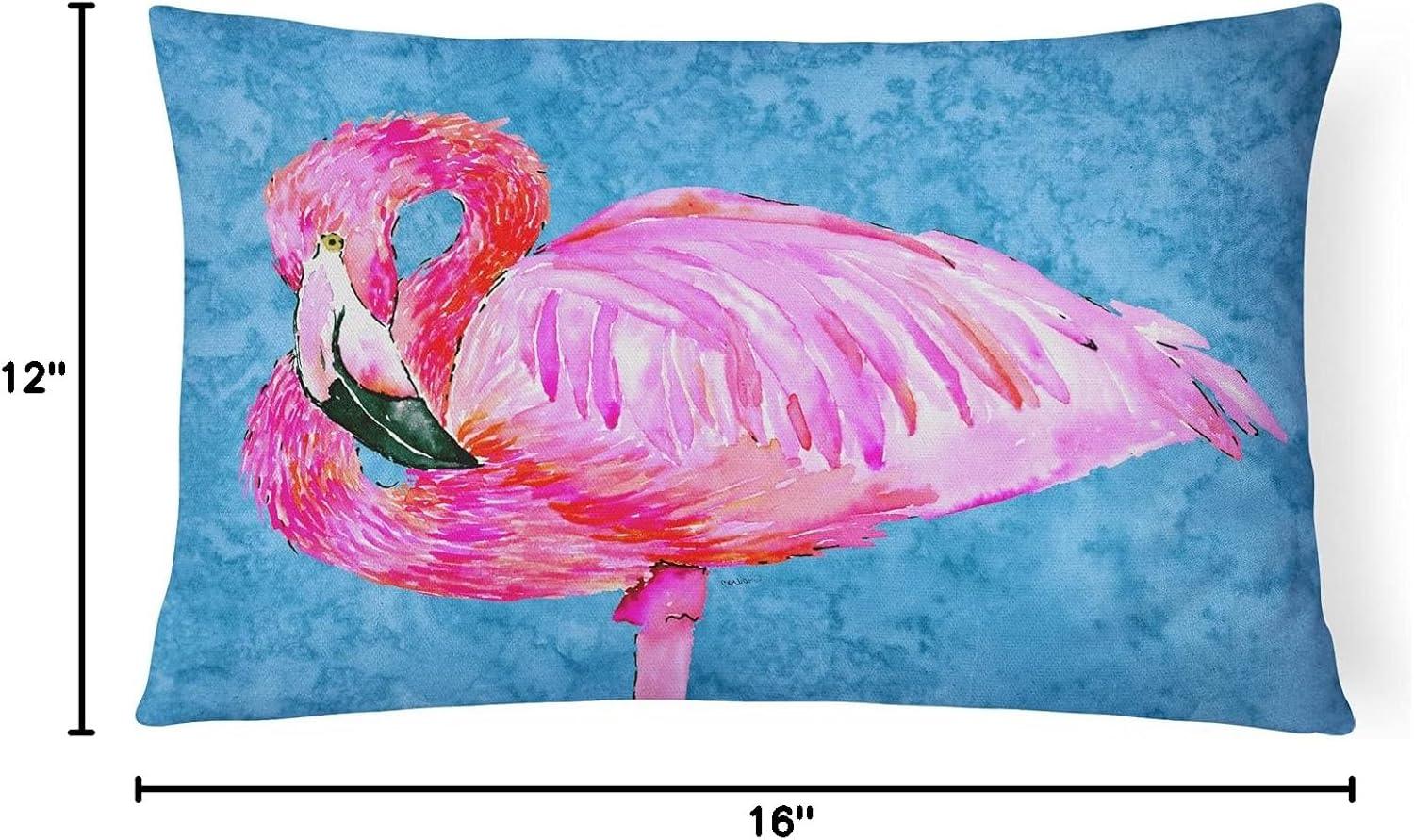 Carolines Treasures 8686PW1216 Flamingo Canvas Fabric Decorative Pillow, 12H x16W, multicolor