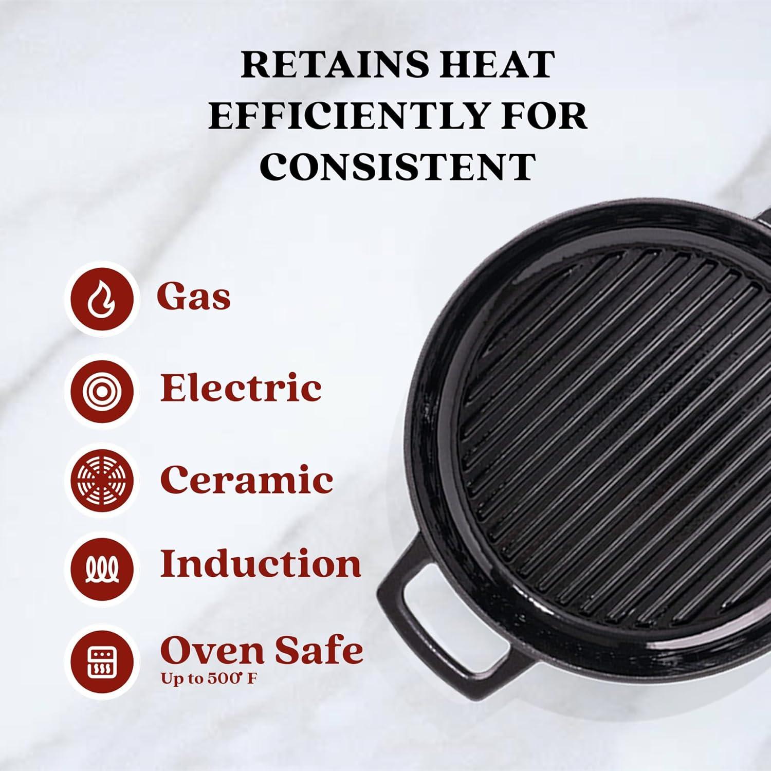 Alva Alva Nori 11" Premium Enameled Cast Iron Grill Pan