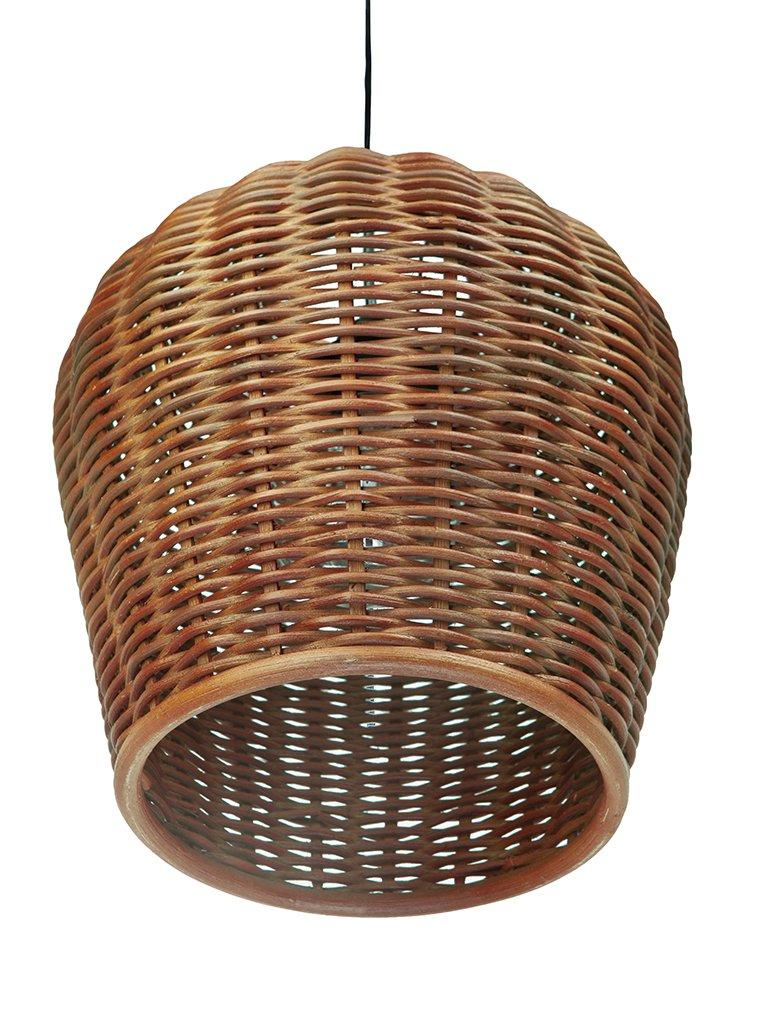 KOUBOO 1050070 Wicker Pod Pendant Lamp, Espresso