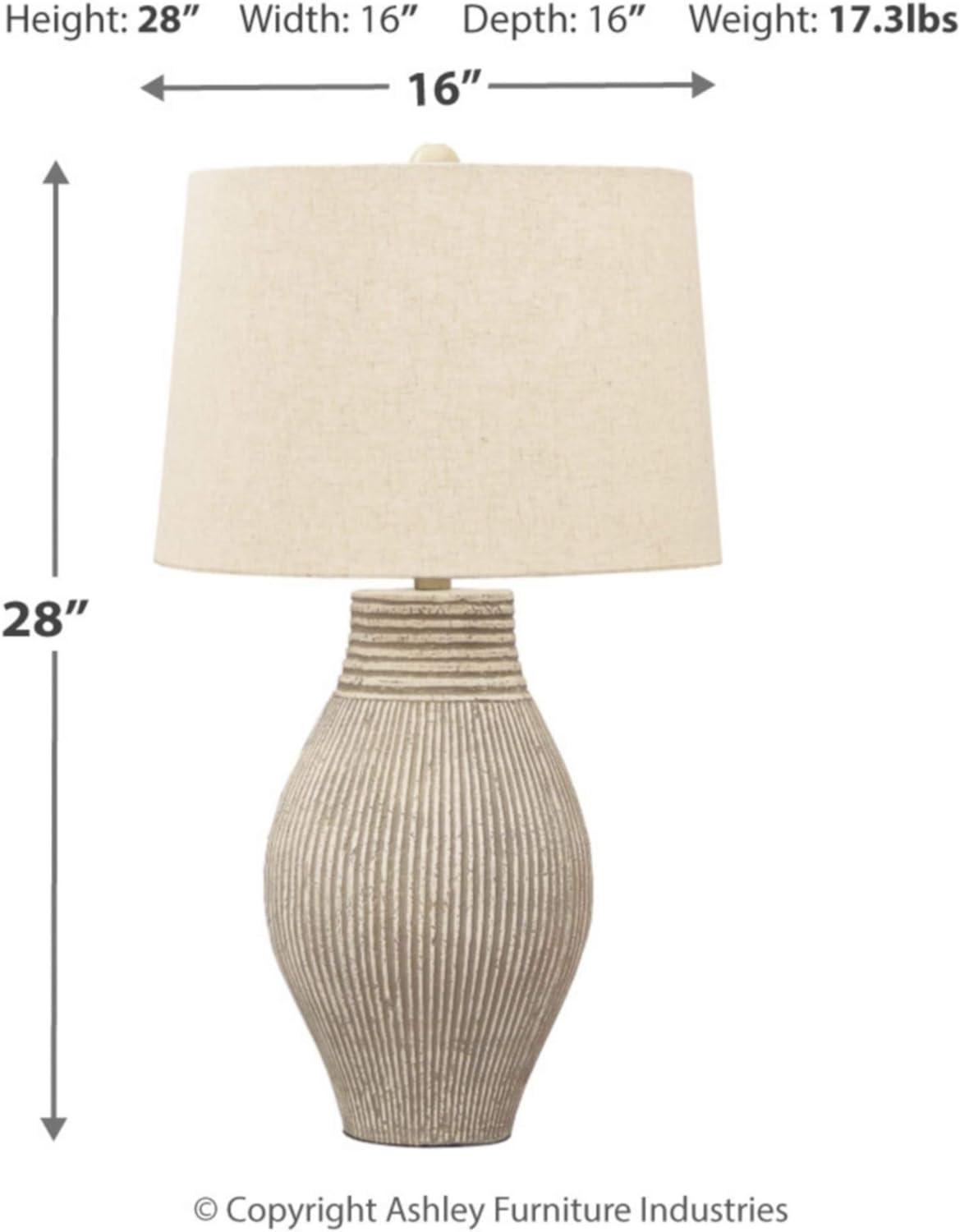 Layal Table Lamp Beige: 3-Way Switch, Textured Base, UL Listed - Signature Design by Ashley