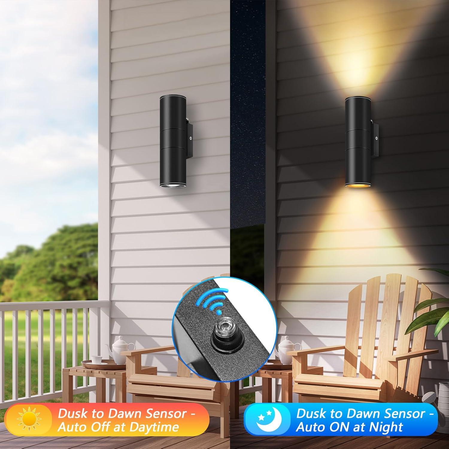 Outdoor Wall Light Fixtures: Cylinder Outdoor Wall Sconce Light - Aluminum Modern Exterior Wall Llights for Porch