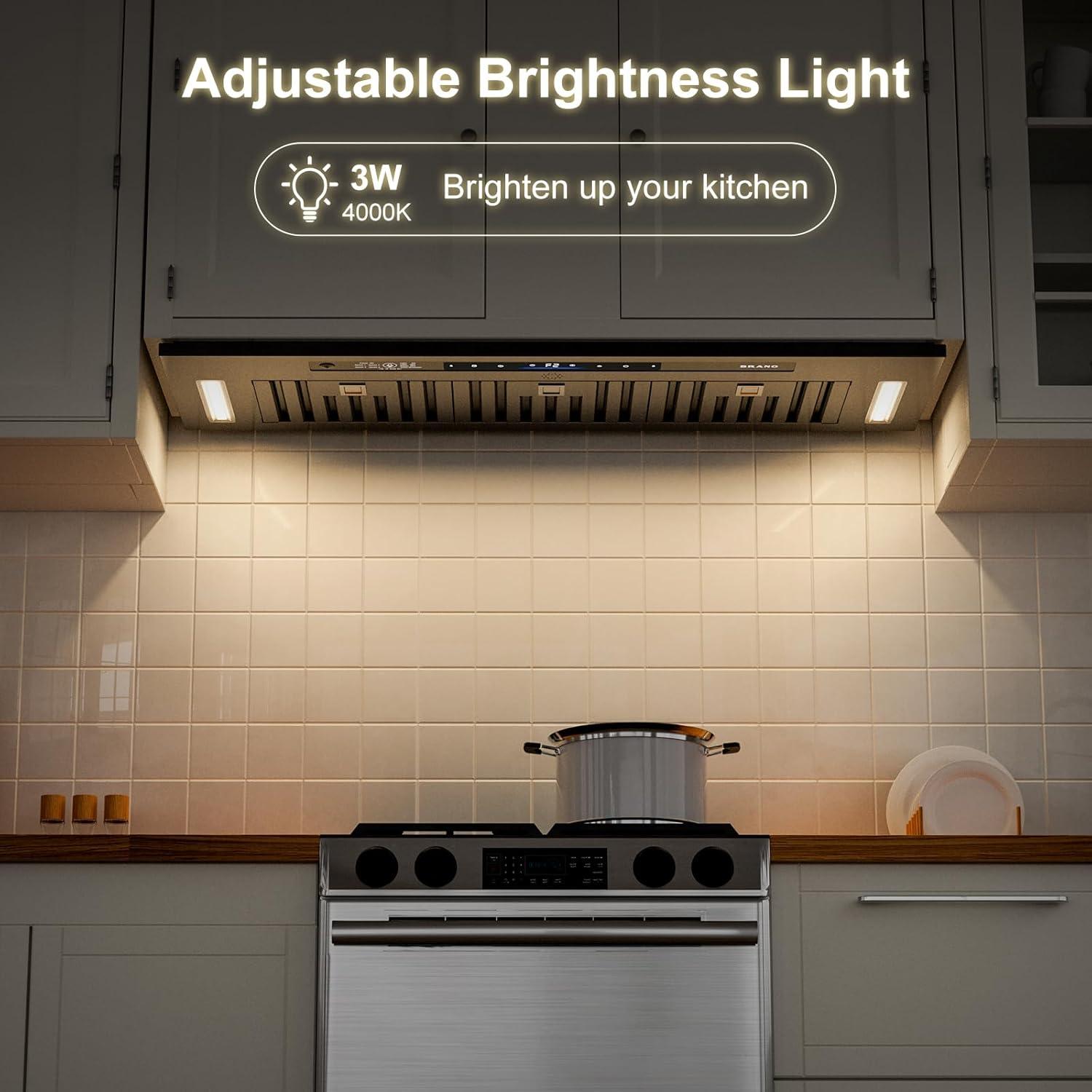 36 In. 900 Cfm Insert Range Hood In Black Stainless Steel With Dishwasher Filter