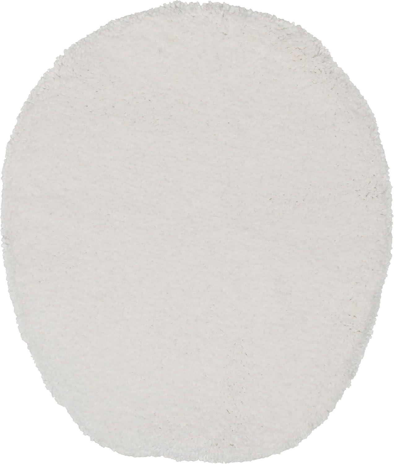 Garland Rug Gramercy Washable Bath Rug Set, 3 Piece (20"x34", Contour Rug, & Toilet Lid) White