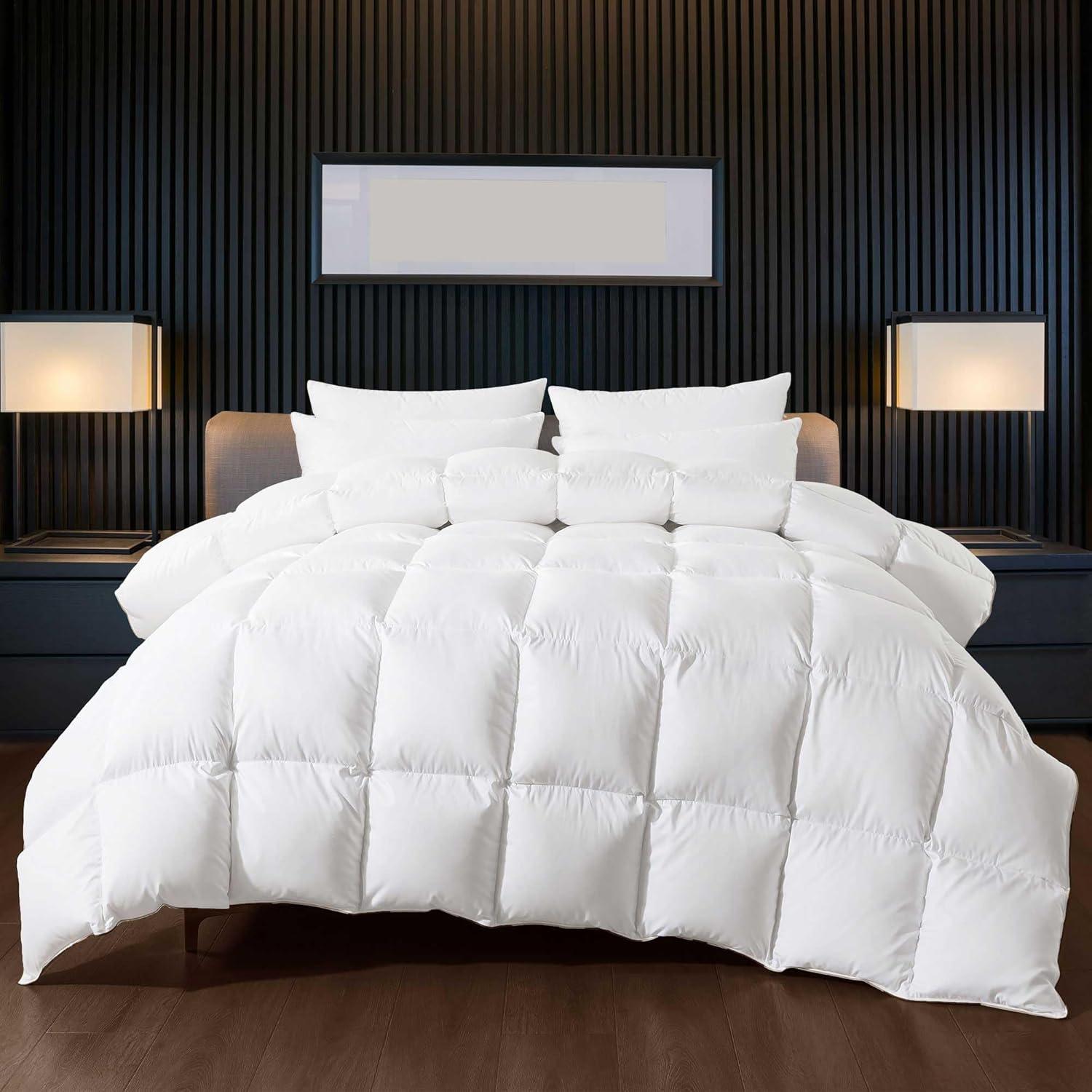 Oversized King White Cotton Down Comforter