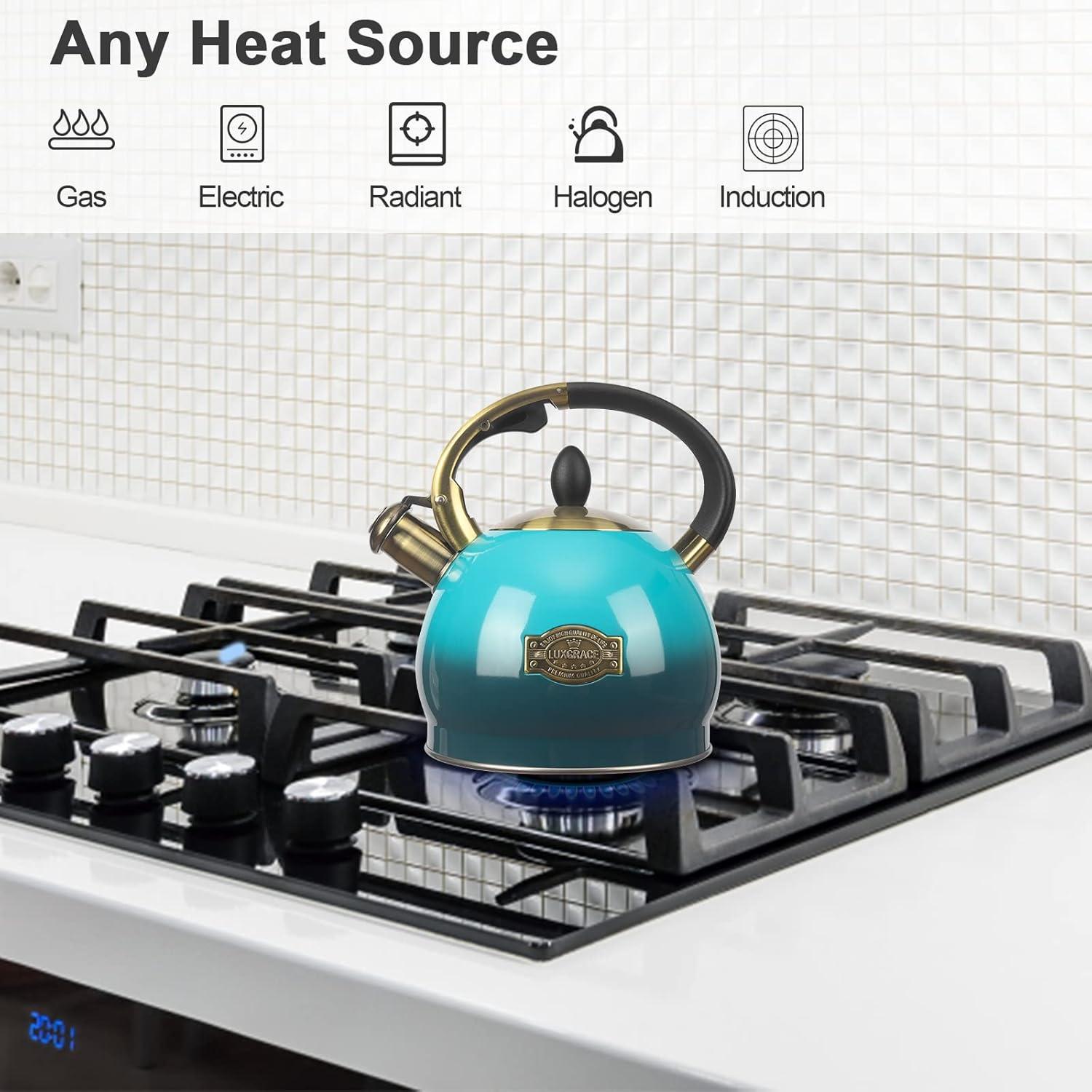 Tea Kettle -3.0 Quart Tea Kettles Stovetop Whistling Teapot Stainless Steel Tea Pots for Stove Top Whistle Tea Pot