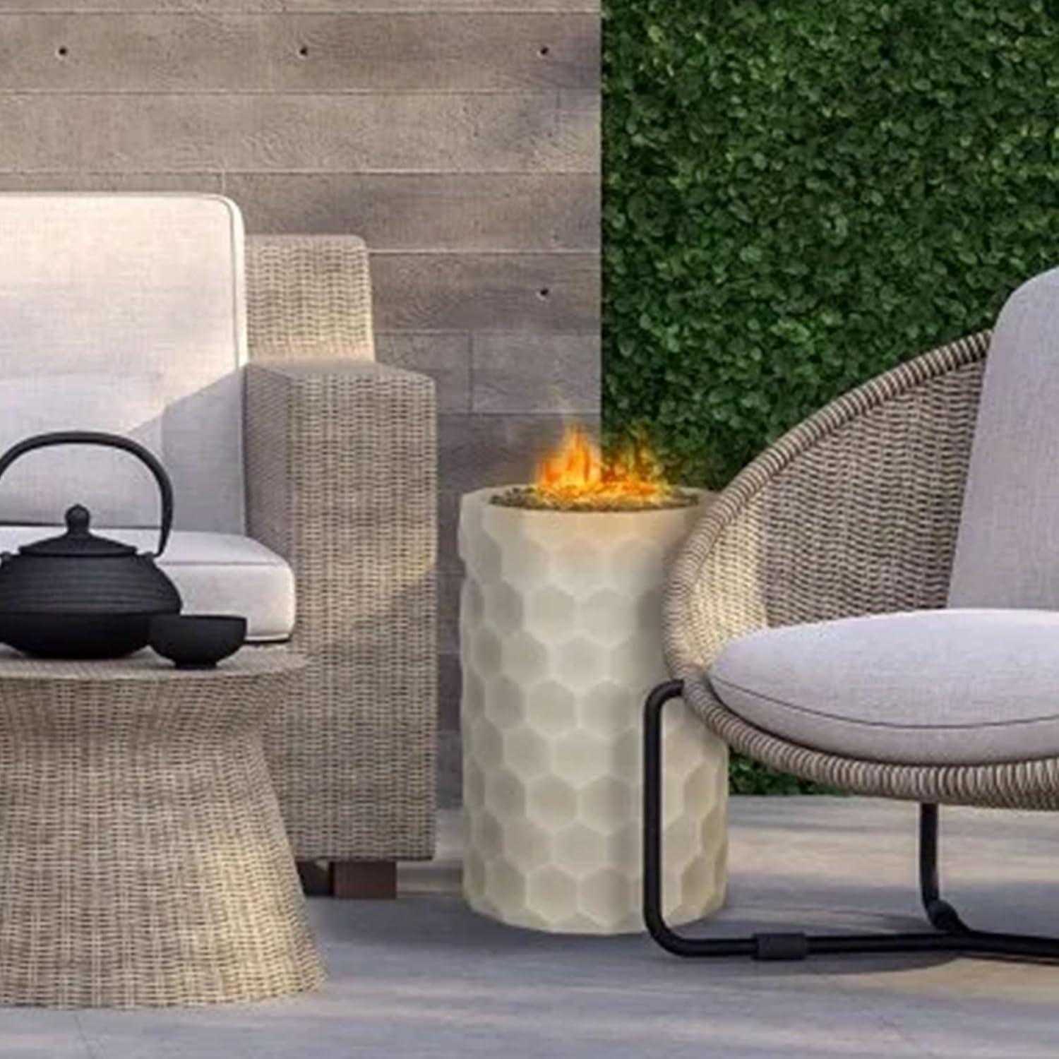 Four Seasons Courtyard 50,000 BTU Round Outdoor Column Portable Gas Fire Pit