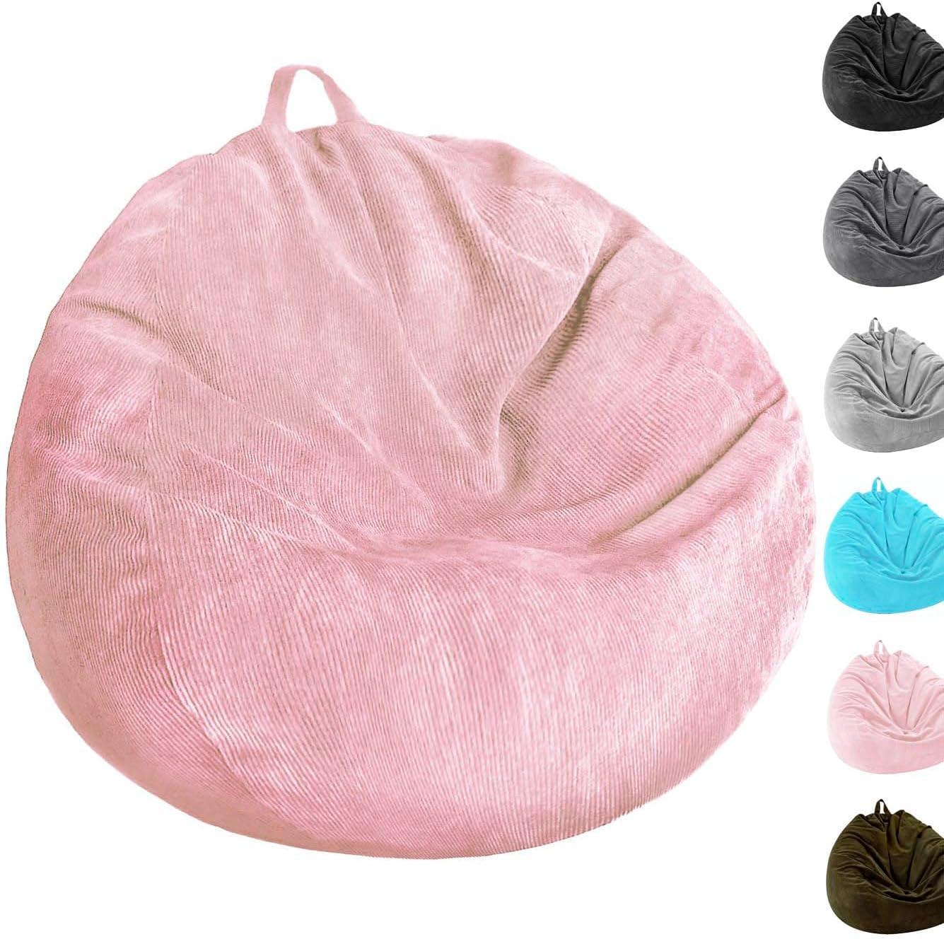 Stuffed Animal Storage Bean Bag Cover Pets Dogs/Cats Lazy Beds. Washable Ultra Soft Corduroy Stuffed for Organizing Plush Toys or Textile, Sack Bean Bag