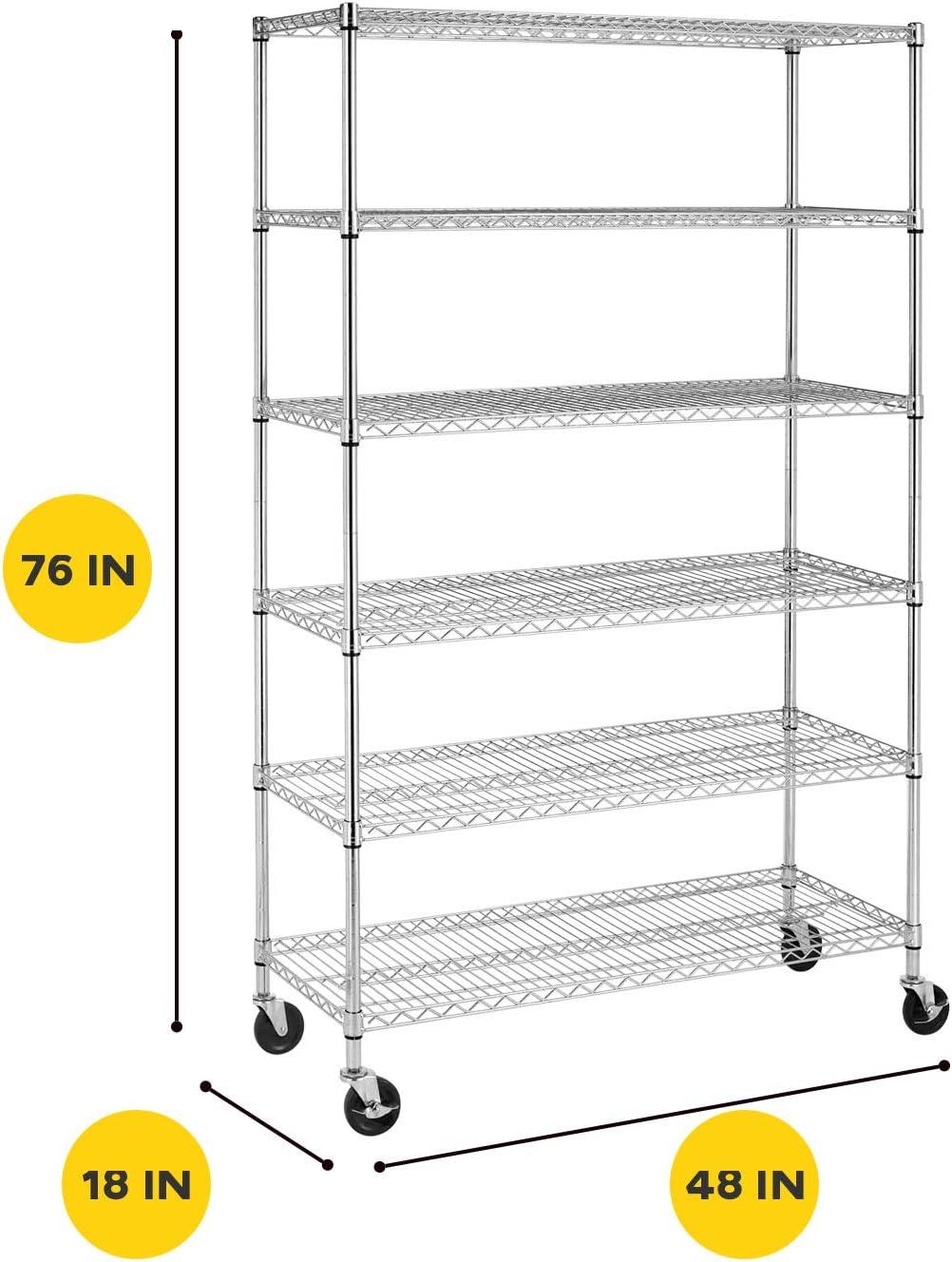 Chrome Heavy Duty Adjustable Metal Wire Shelving Unit