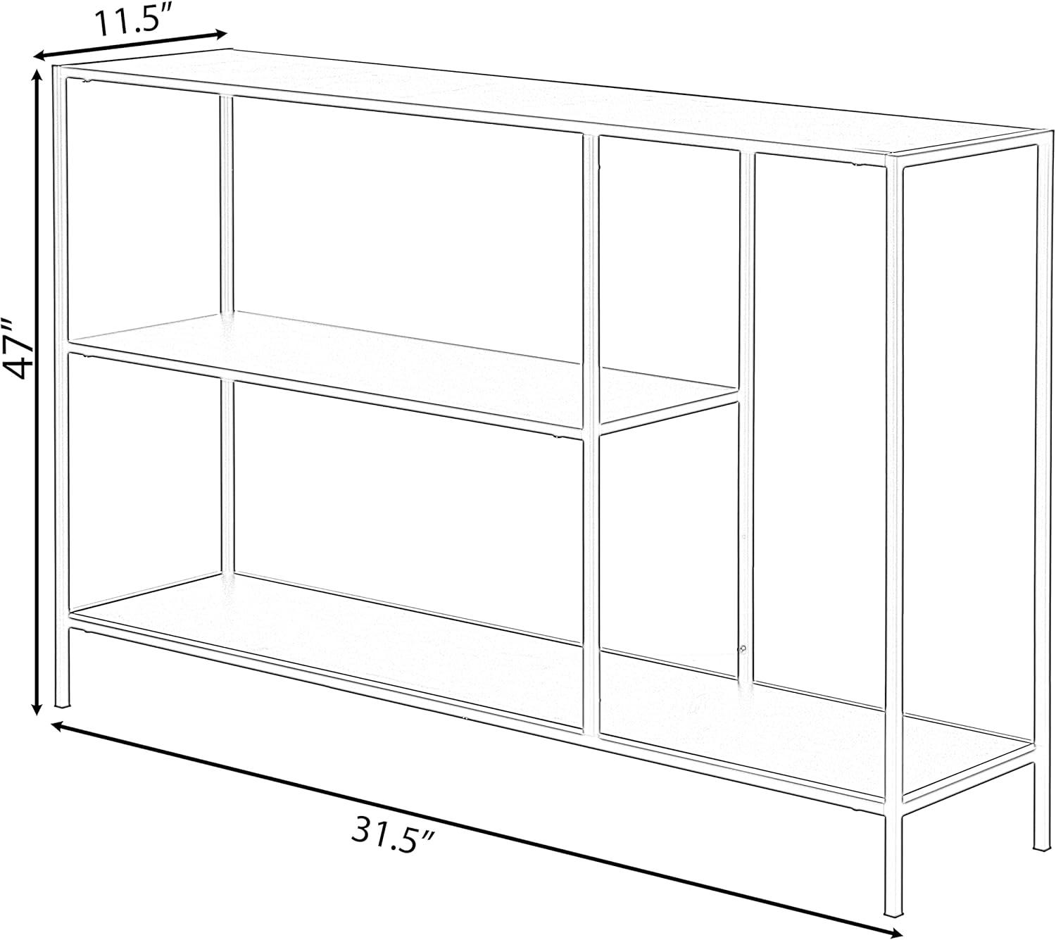 Fabulaxe Modern Display Metal Console Table with Open Shelfs, for Dining, Entryway and Hallway, Black