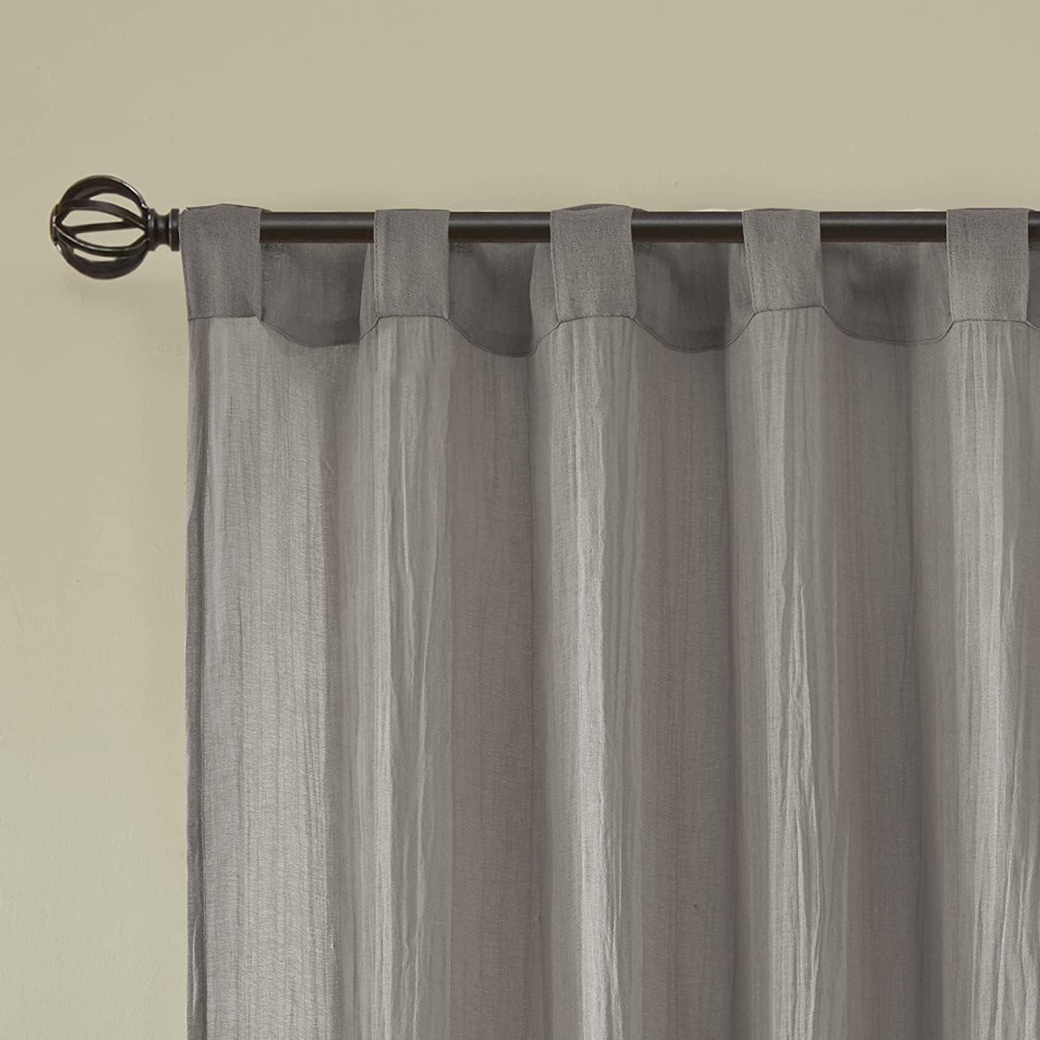 Harper Solid Crushed Curtain Panel Pair