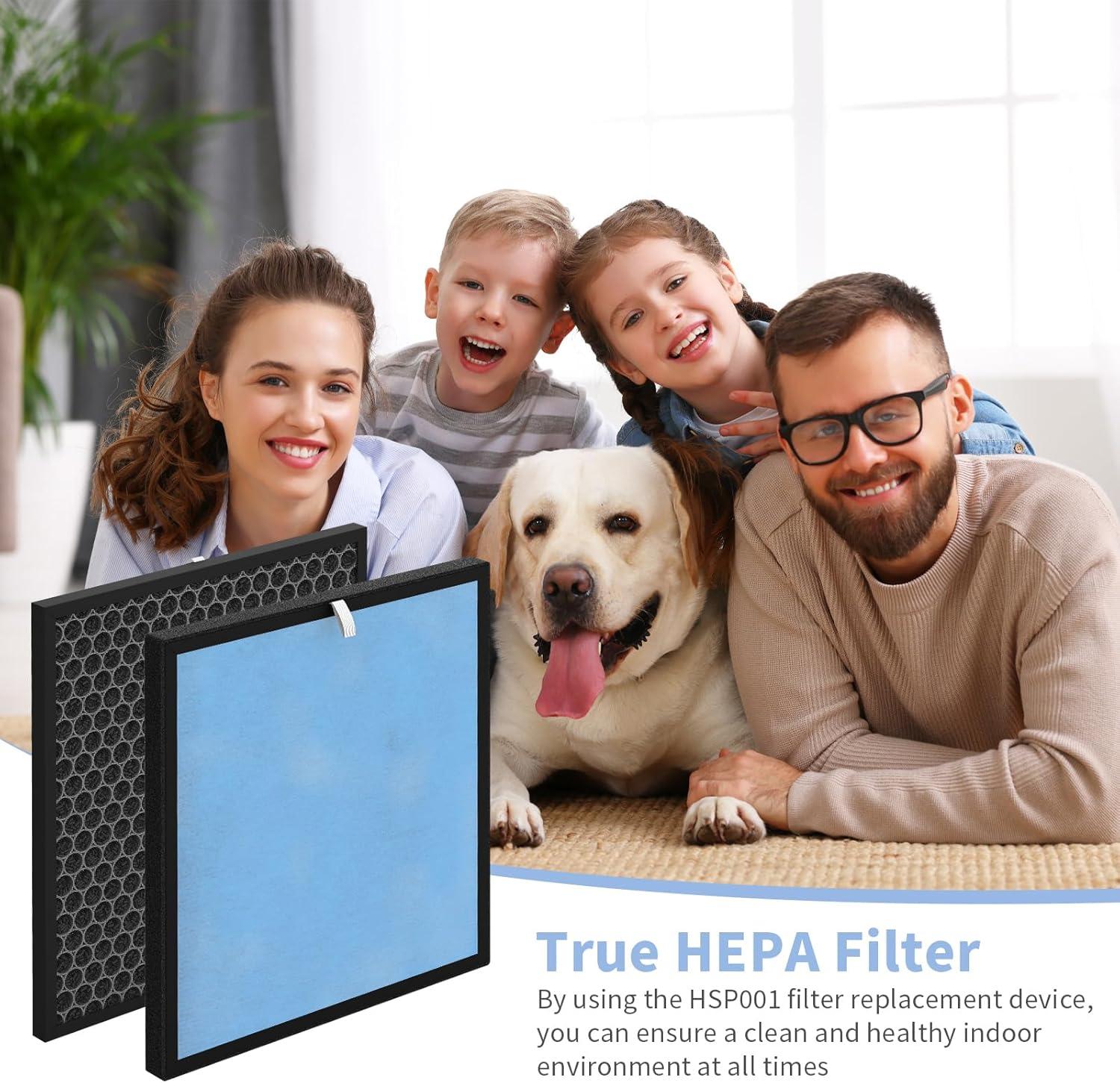 2pcs HSP001 Air Purifier HEPA Filter for HSP001 Smart Purifiers H13 True HEPA Filters Replacements