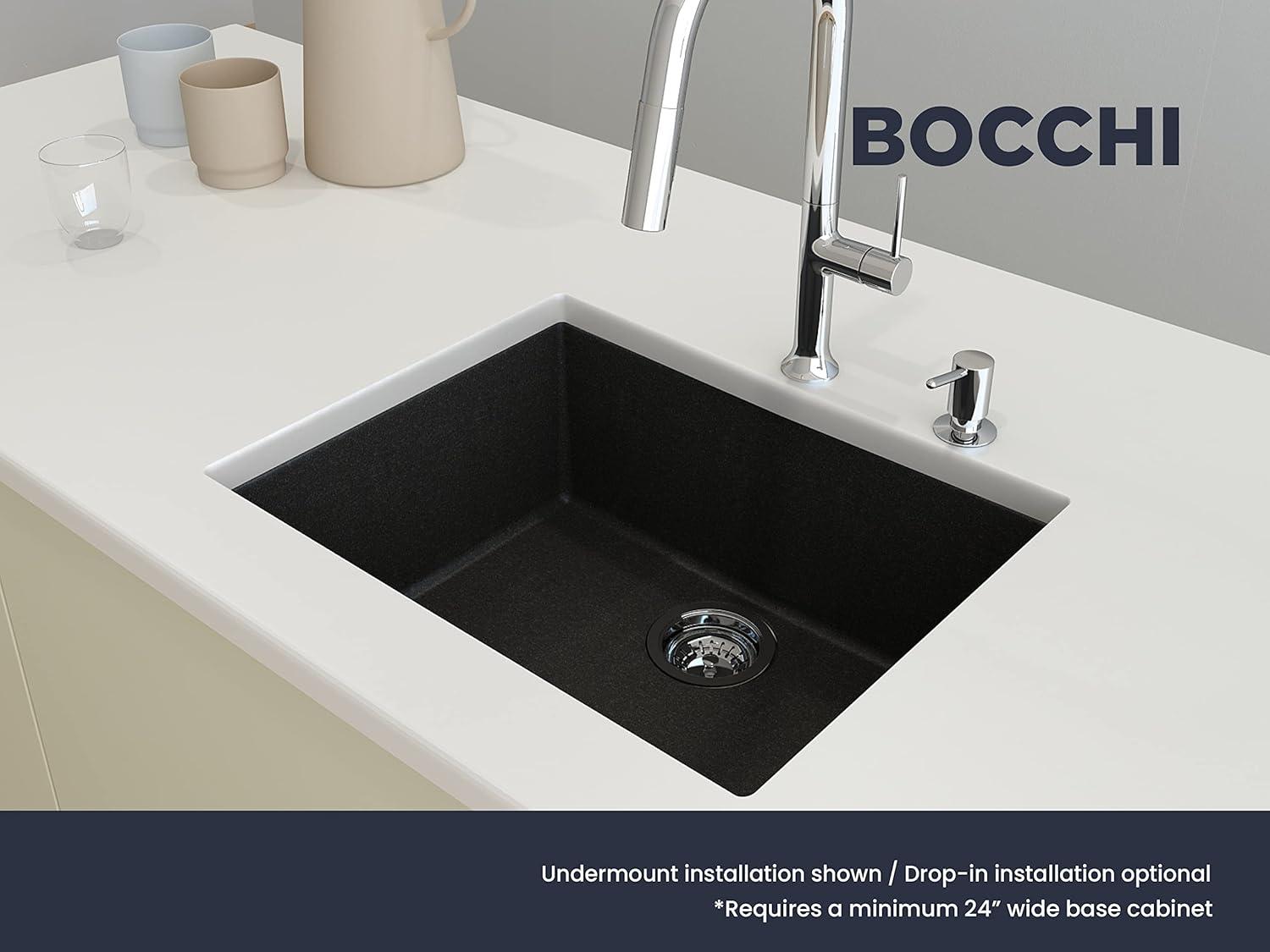 BOCCHI Campino 24'' L Single Bowl Granite Kitchen Sink 1606-505-0126