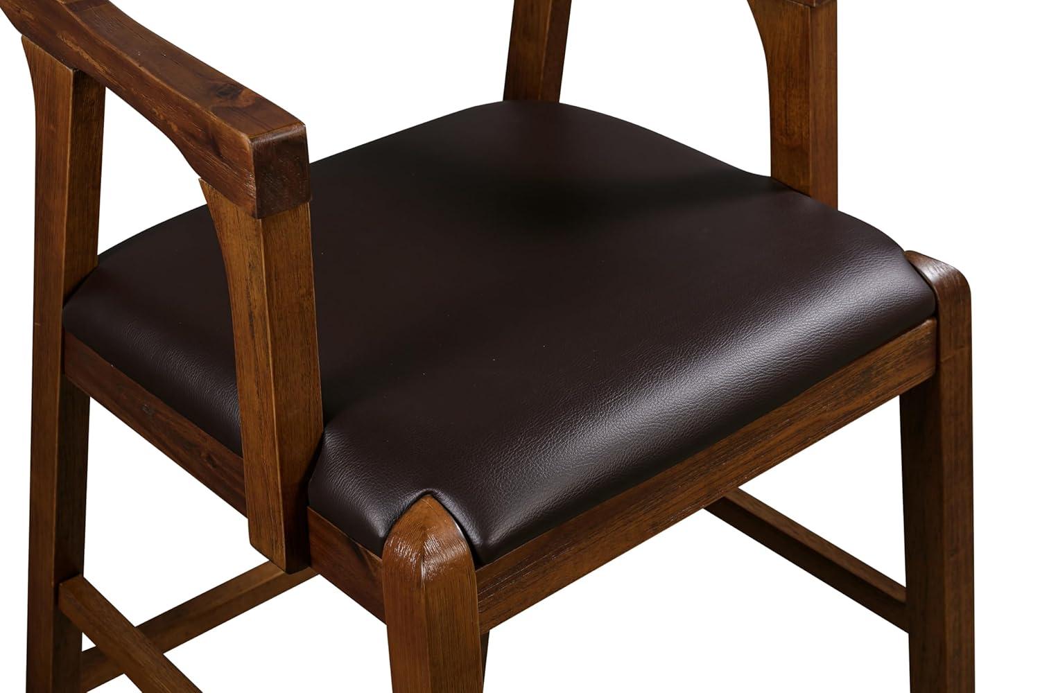 Rasmus Stationary Barstool: 29" Faux Leather, Eco-Friendly Wood, Fixed Height - Boraam