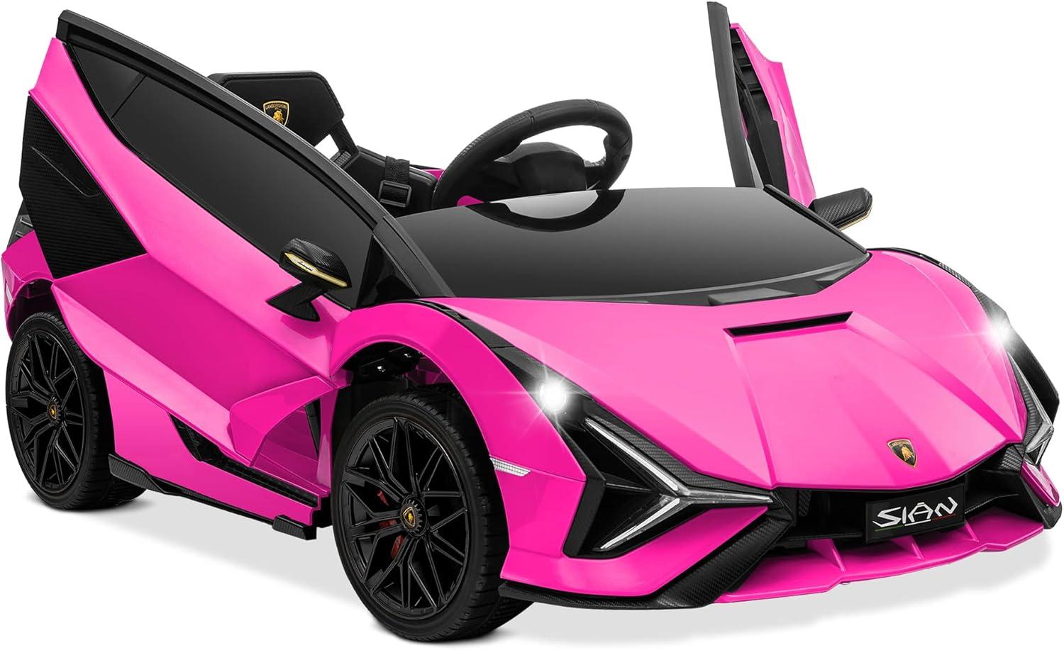 Pink 12V Kids Electric Lamborghini Ride-On Car with Remote Control