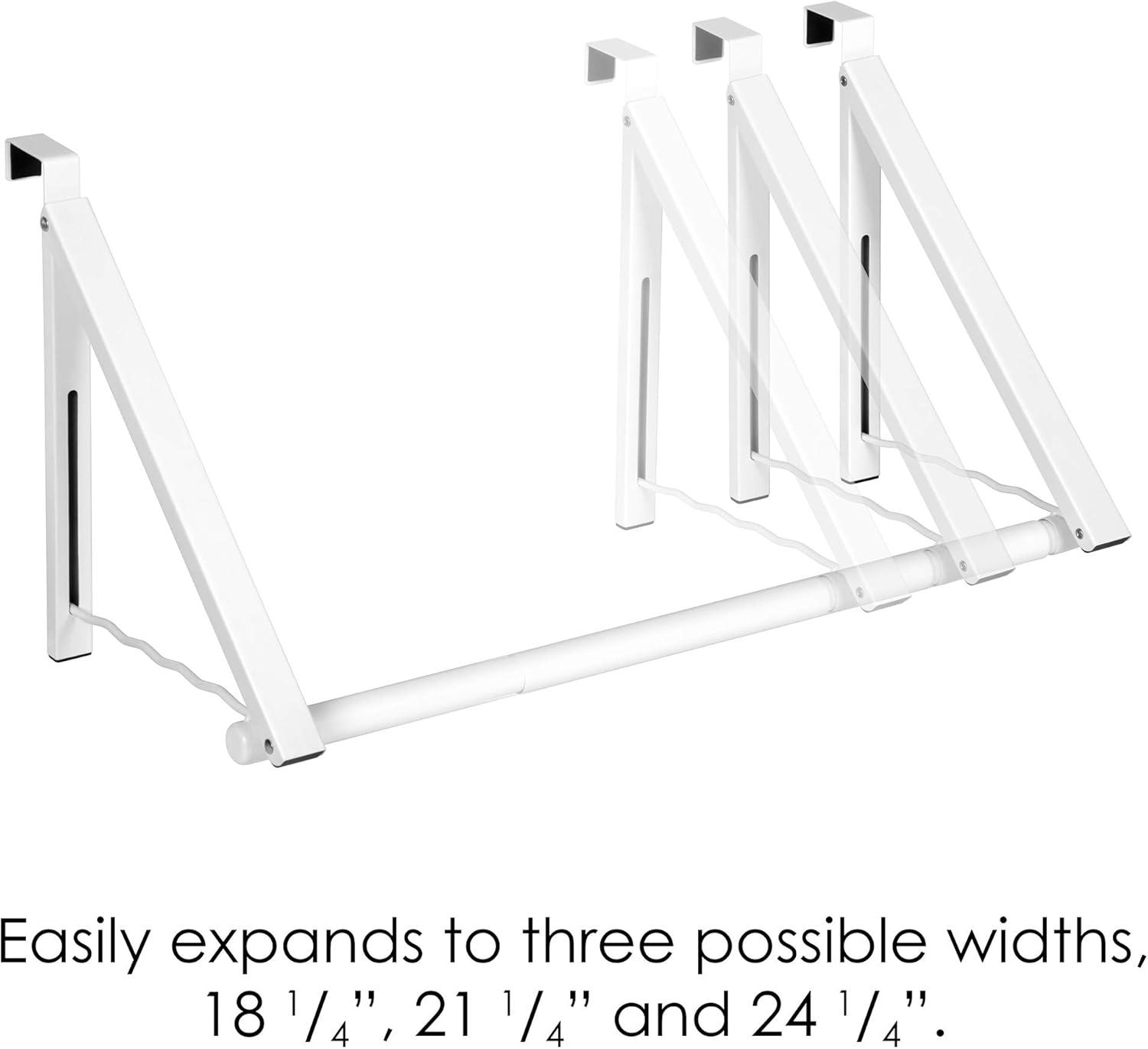 White Foldable Over-the-Door Hanging Rack with Hooks