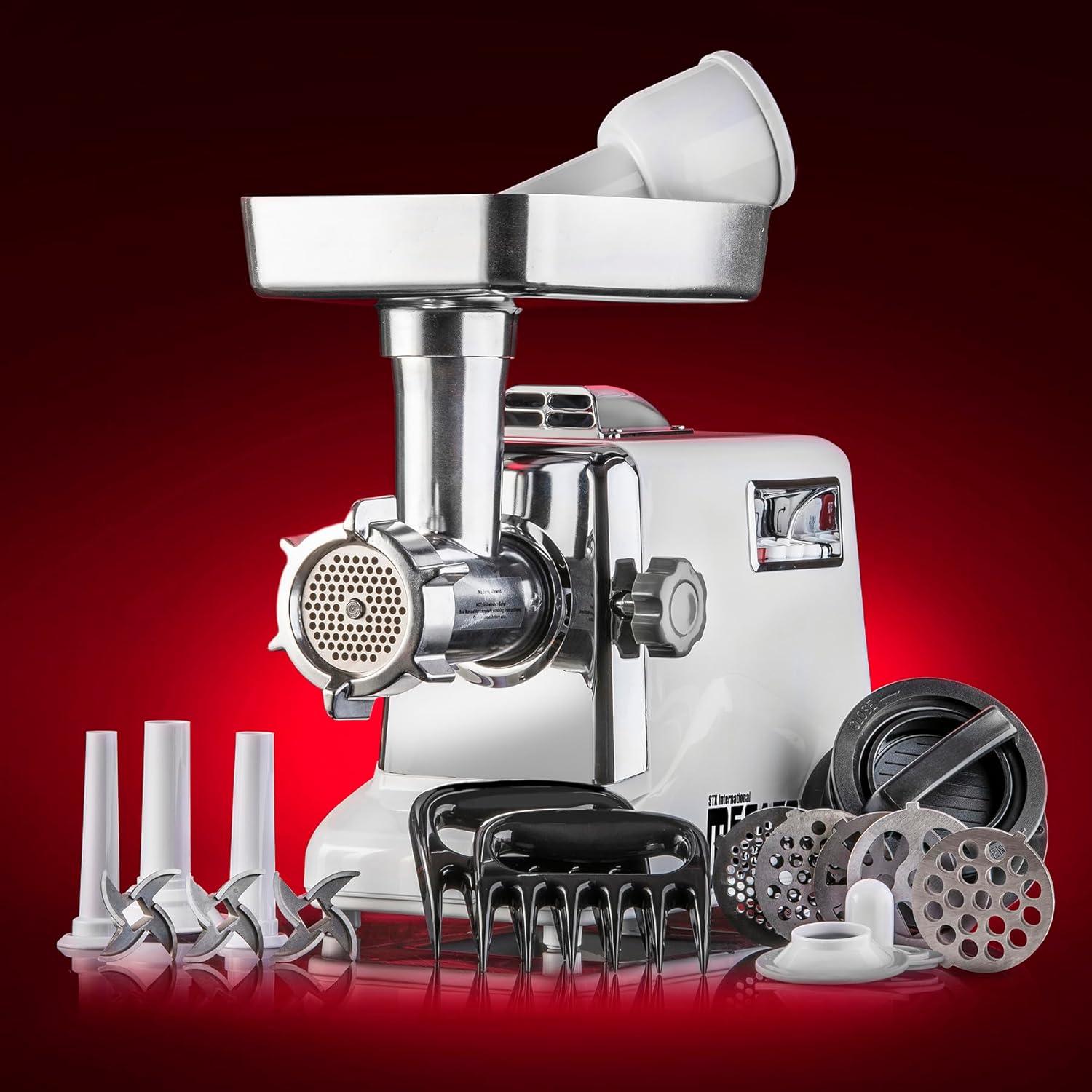 STX Intl Megaforce 3000 Air Cooled Powerful Electric Meat Grinder, 3 Speed, Sausage Stuffer & More