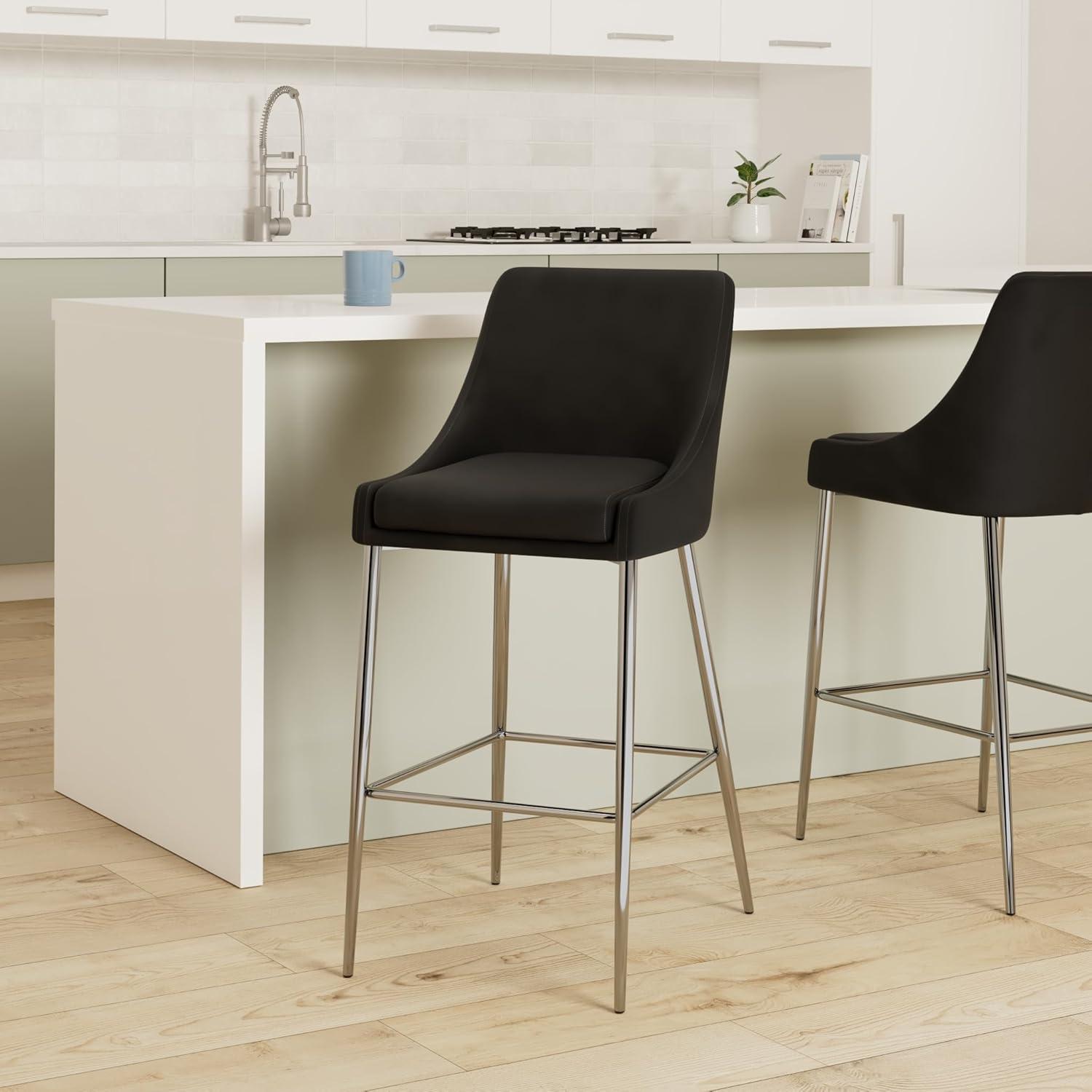 Ellenberger Upholstered Counter Stool with Metal Frame