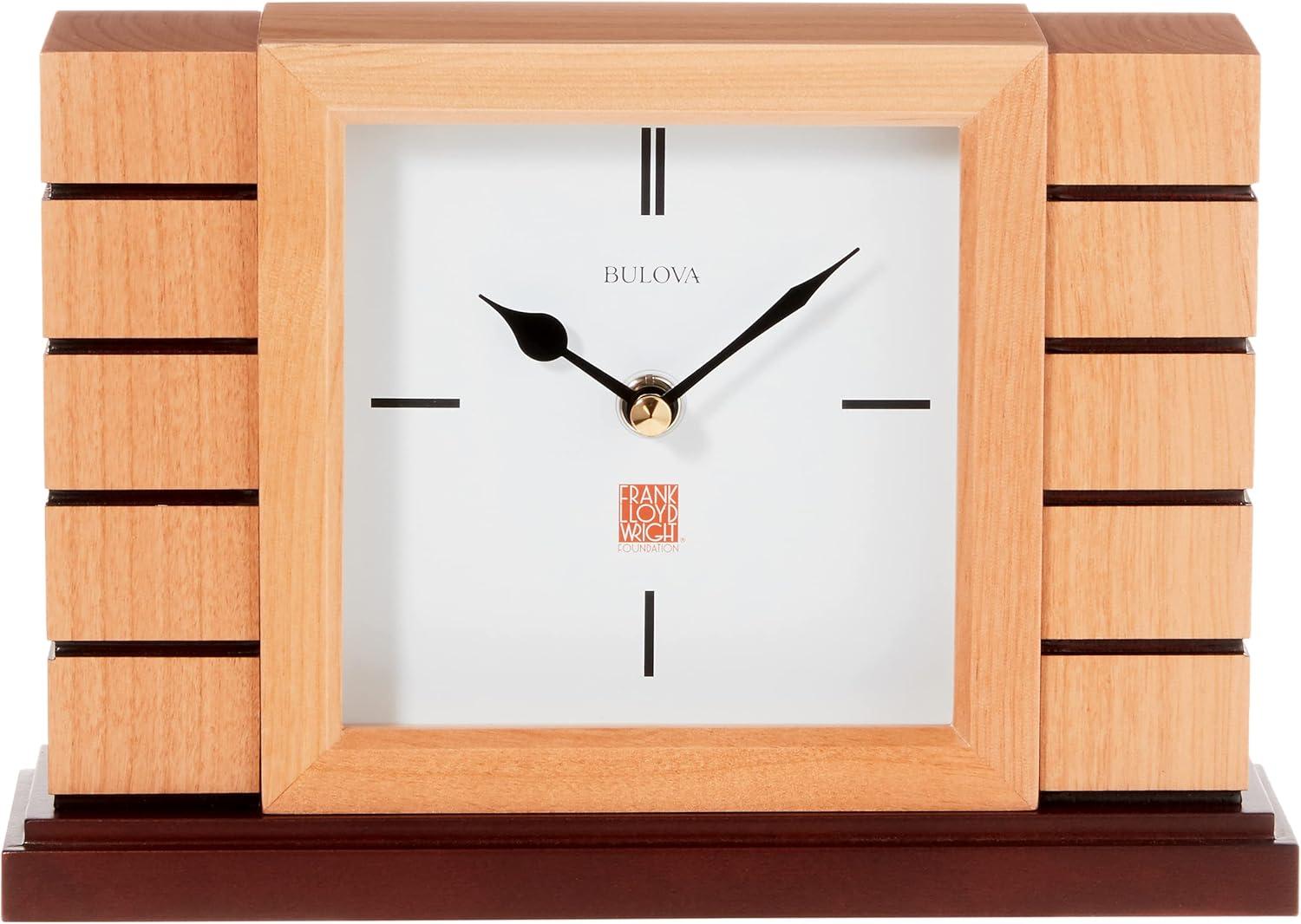 Natural Finish Walnut Stain Mantel Clock with Alder Case