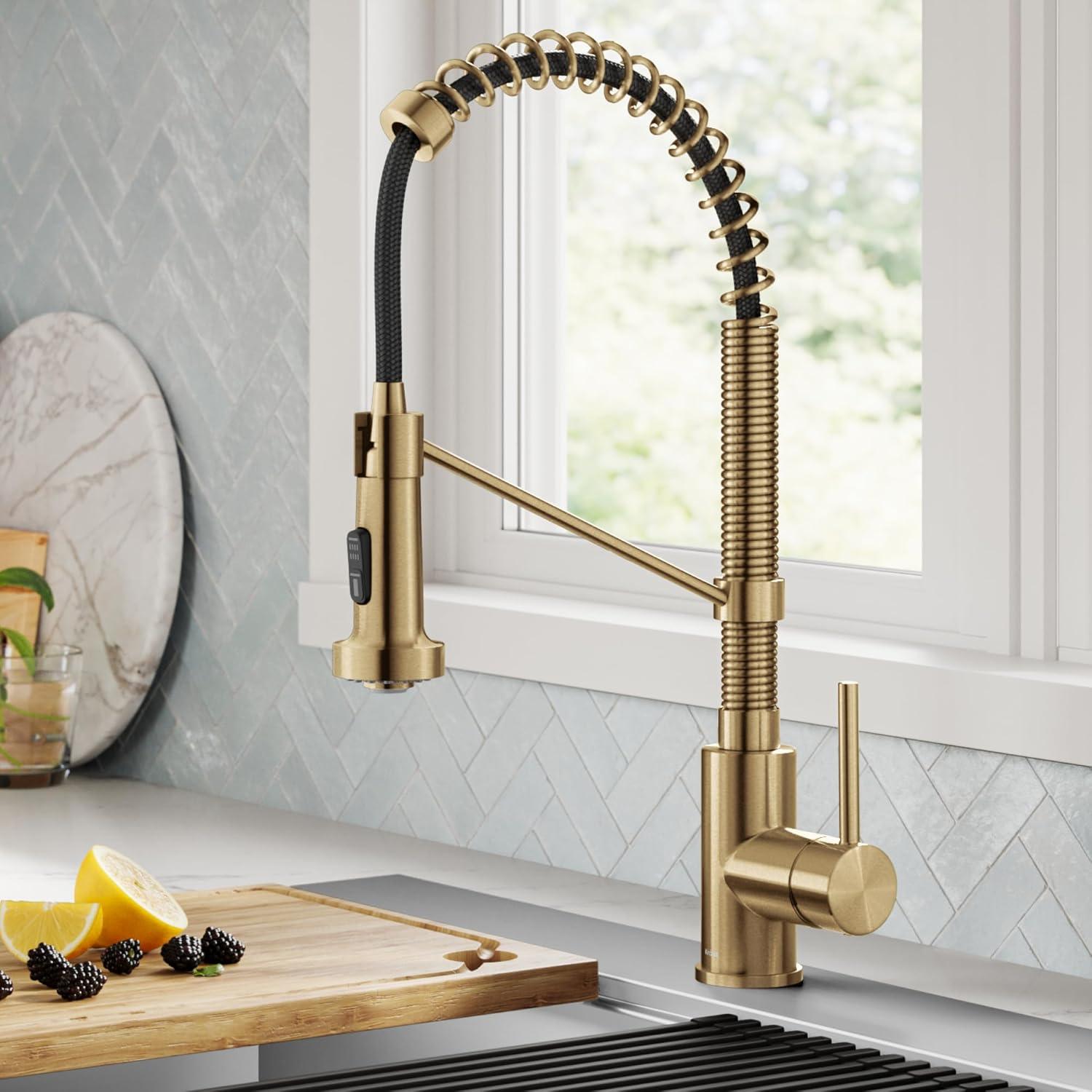 KRAUS Bolden Commercial Style 2-Function Single Handle Pull Down Kitchen Faucet