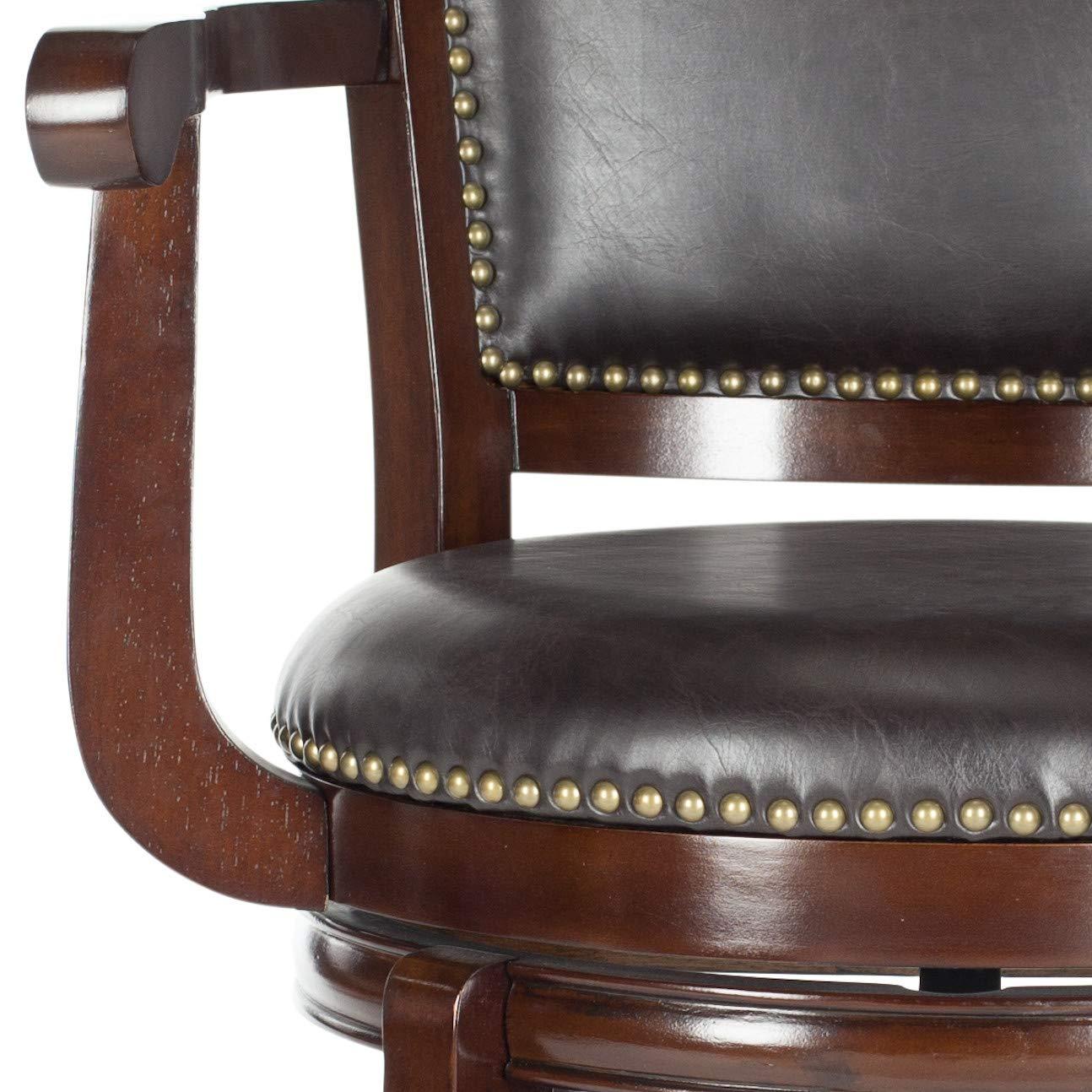 Gitano Swivel Bar Stool - FOX7009 - Walnut/Brown - Safavieh Couture
