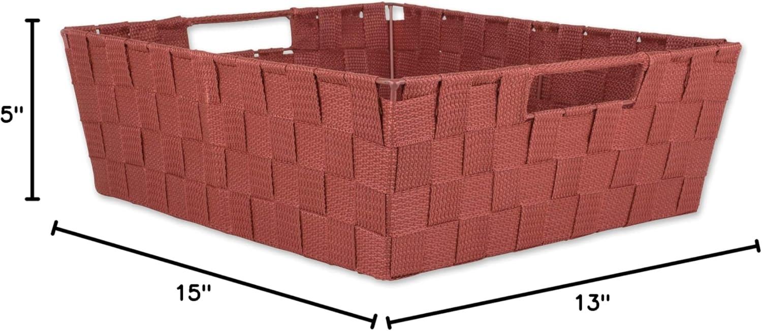 DII Woven Nylon Trapezoid Storage Bin, Rust, Tray