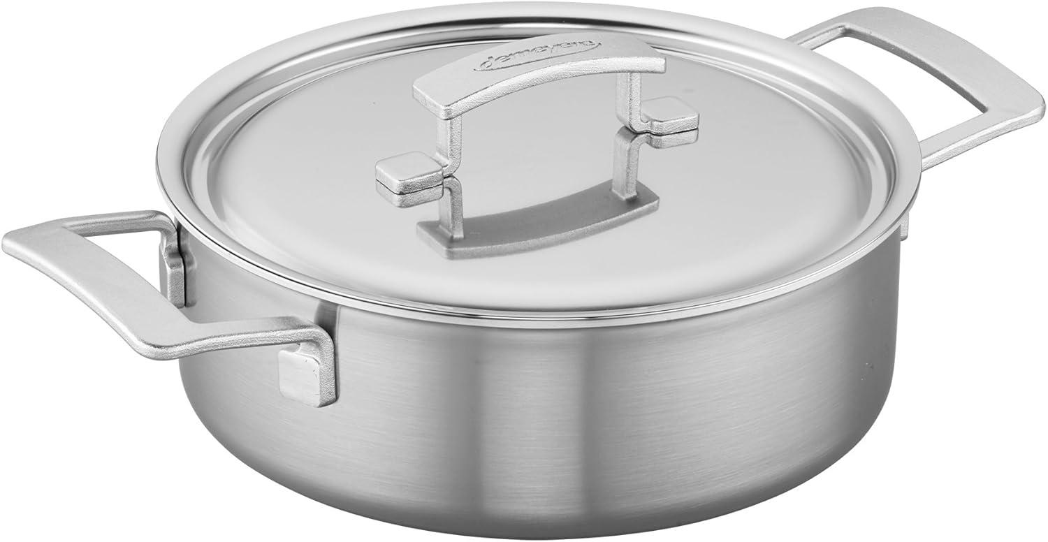 4-Quart Silver Stainless Steel Deep Saute Pan with Lid