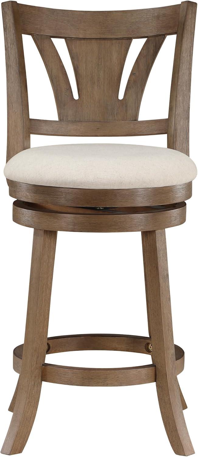 Miller Counter Swivel Stool in Linen Cream Fabric