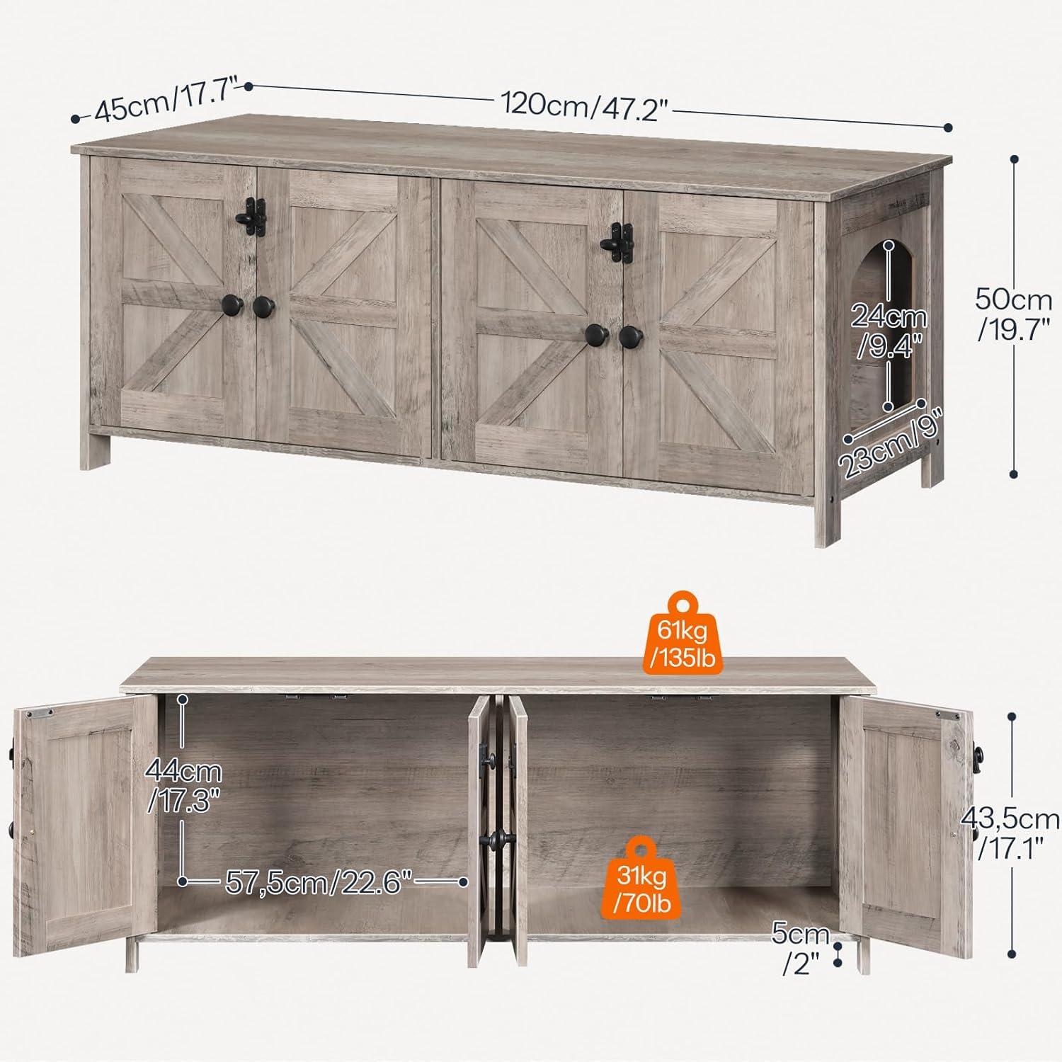Cat Litter Box Fence For 2 Cats, Hidden Litter Box Furniture