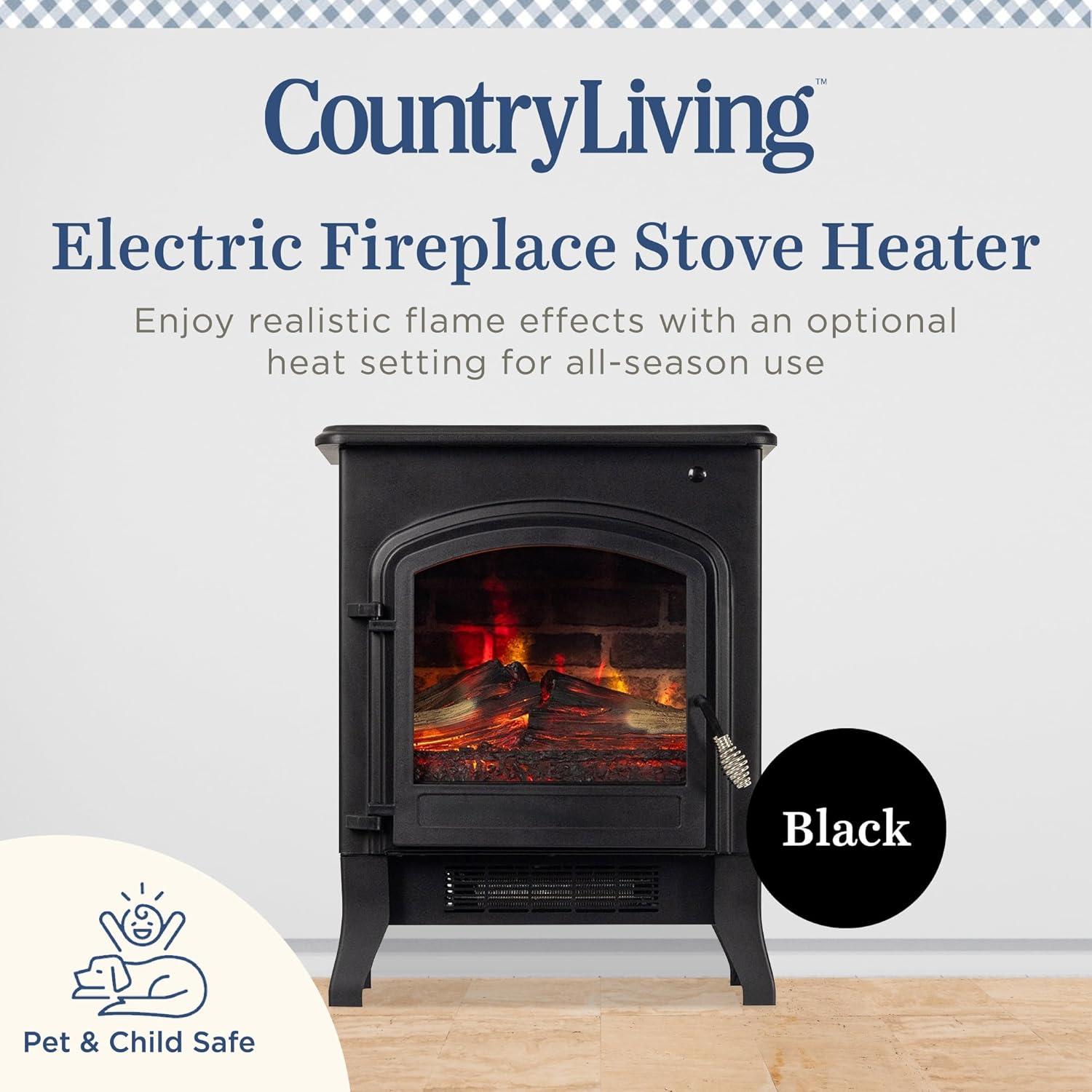 Country Living Country Living Smart Infrared Electric Fireplace Stove Heater, Alexa and Google Home Compatible