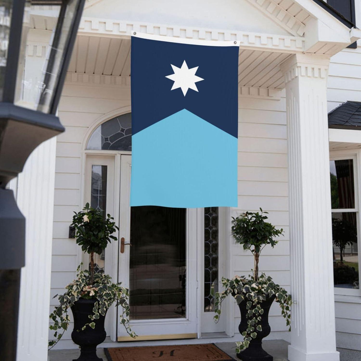 New Minnesota State Flag 3x5 Outdoor MN Flag 2 Rows Stitched Edge Canvas Header with 2 Brass Grommets