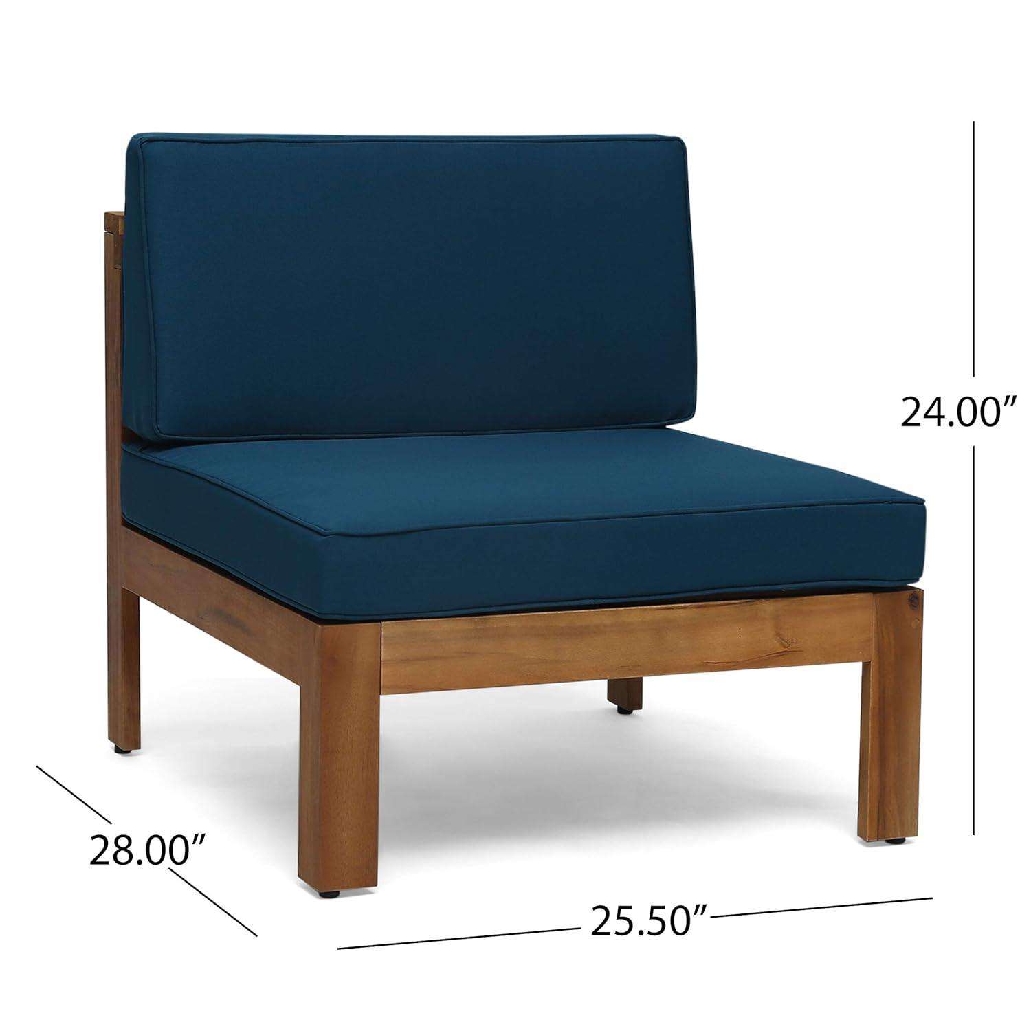 Alcove 5pc Acacia Wood Sofa Set Teak/Dark Teal - Christopher Knight Home: Weather-Resistant Outdoor Seating