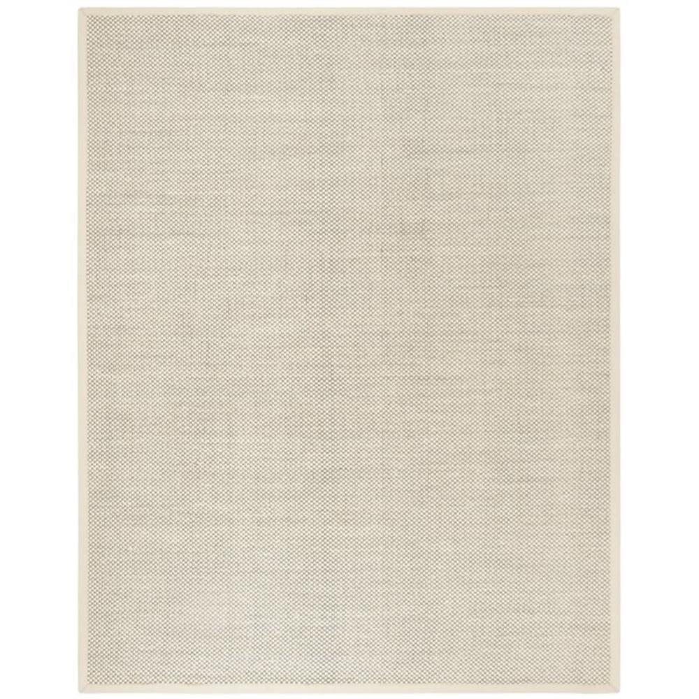 SAFAVIEH Natural Fiber Clarissa Solid Sisal Area Rug, Black/Ivory, 10' x 14'