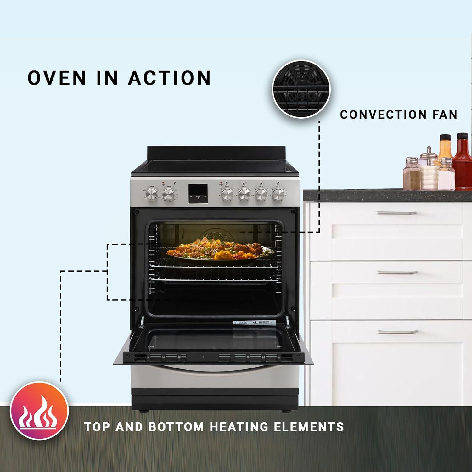 Equator Advanced Appliances Equator 24 Freestanding Electric Cooking Range in Stainless with Convection Oven