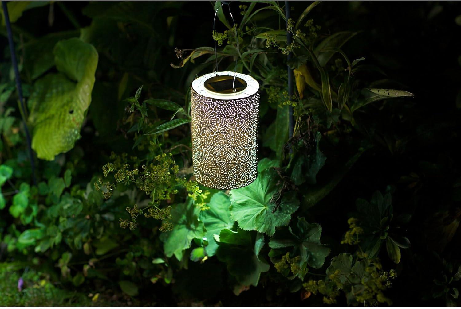 Bronze Winter Glow Solar LED Lantern - Tabletop & Hanging
