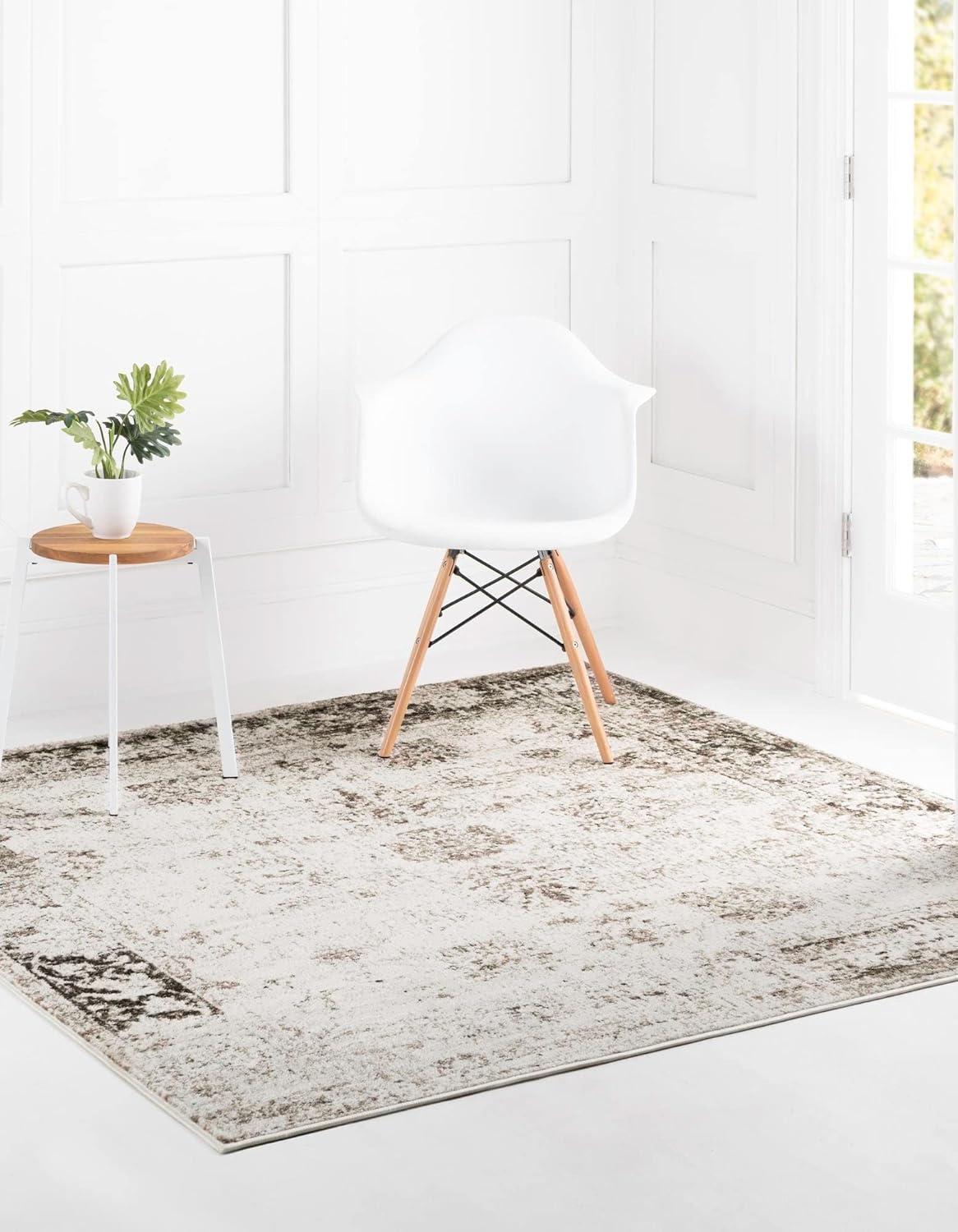 Unique Loom 6' 0 x 6' 0 Sofia Casino Orange Area Rug