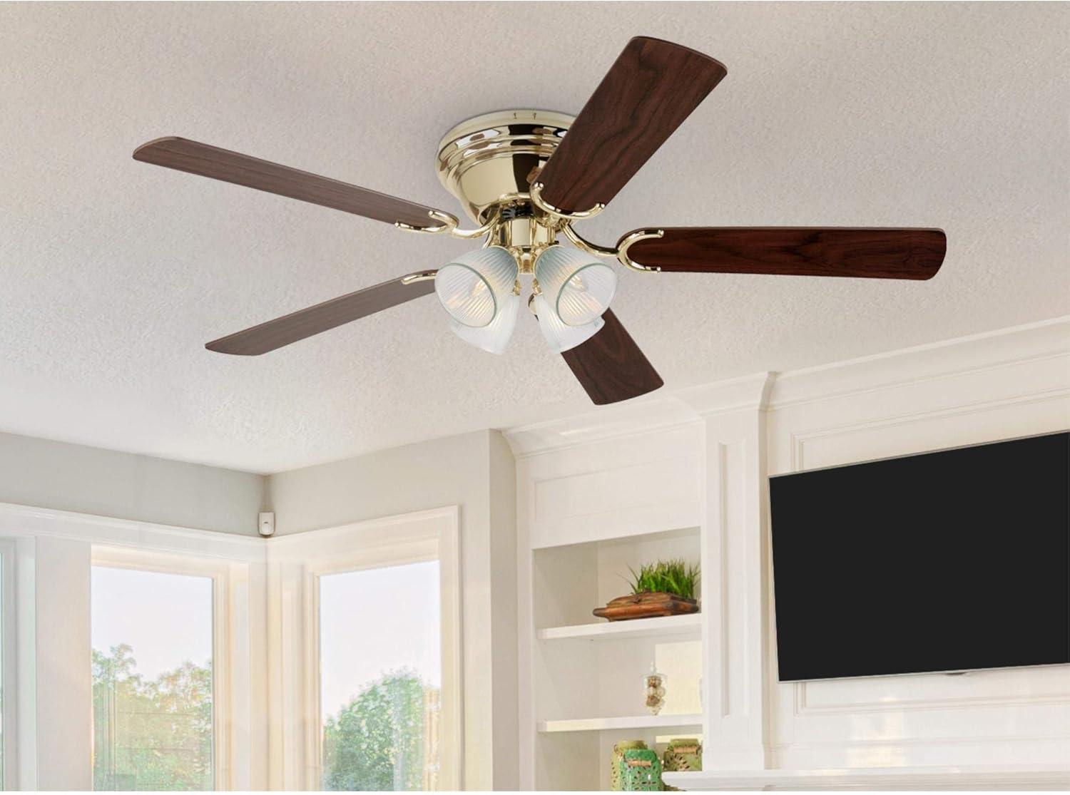 Westinghouse Contempra IV 52 in. Polished Brass Brown LED Indoor Ceiling Fan