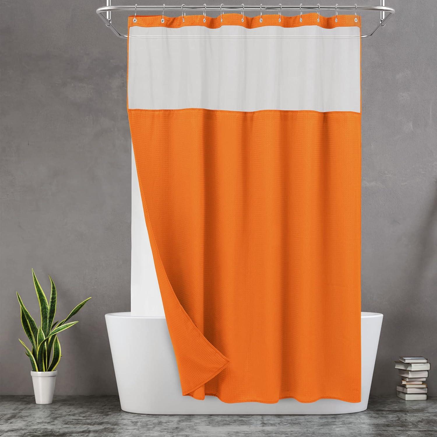 Harnage Shower Curtain with Hooks Included and with Liner Included