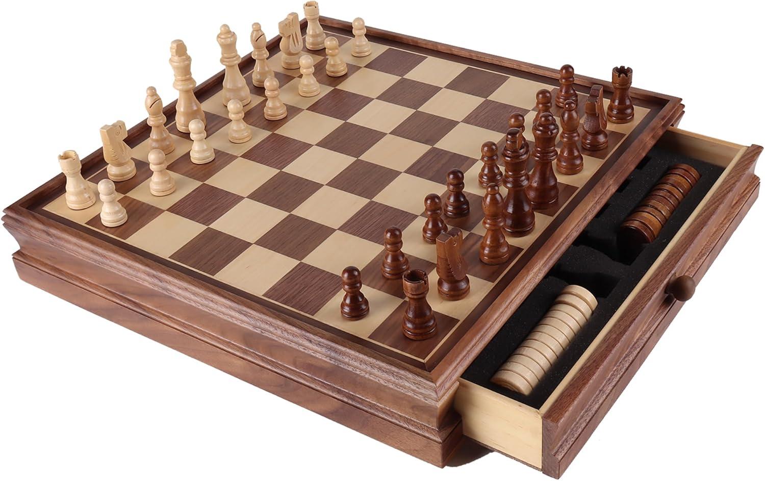 VEVOR 15'' L Solid Wood Chess Game Set