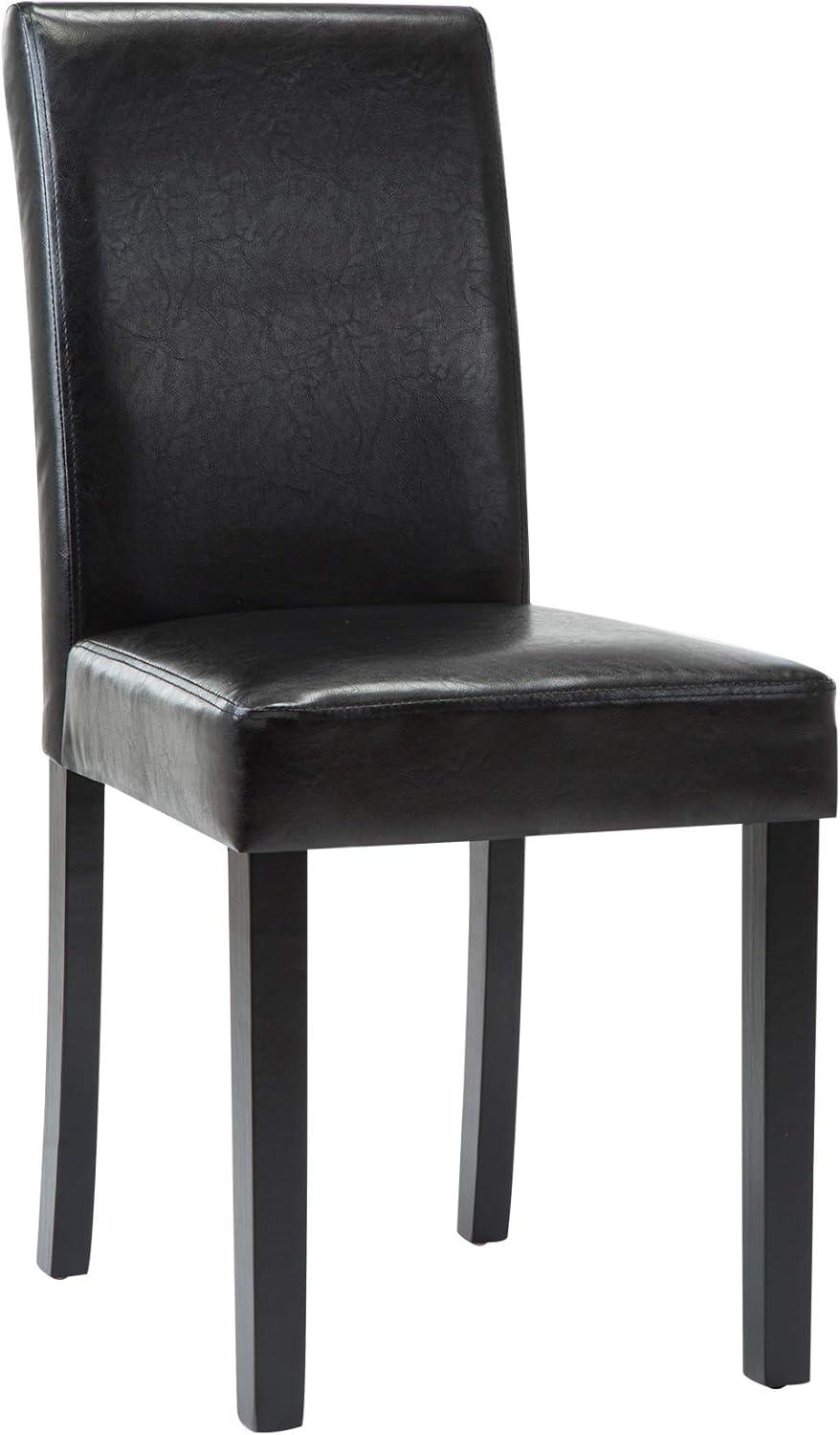 Tangkula Dining Chair Set of 4 w/ Acacia Wood Frame & Rubber Wood Legs Padded Backrest Black