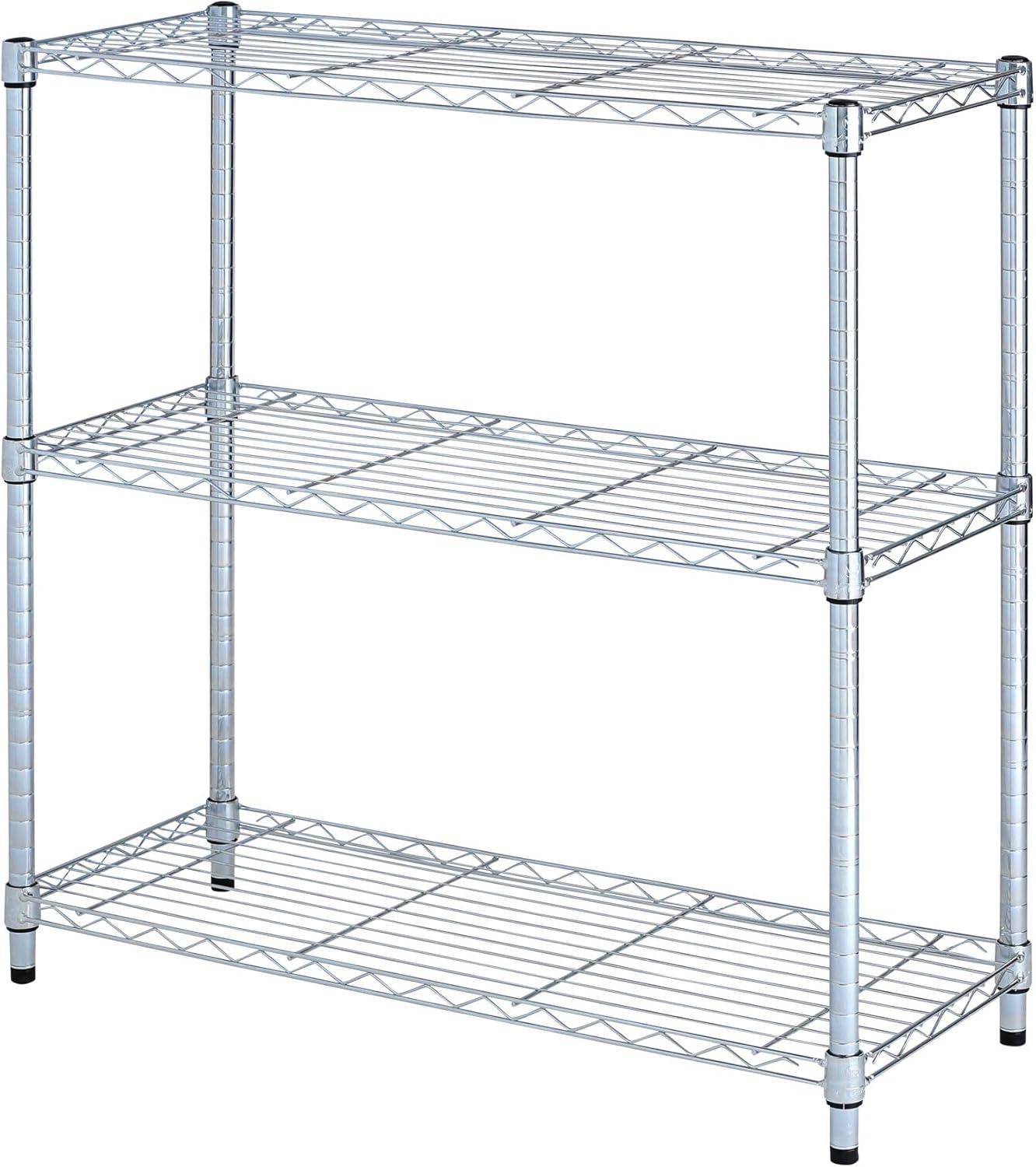 Alera ALESW833614SR 36 in. W x 14 in. D x 36 in. H Three-Shelf Residential Wire Shelving - Silver