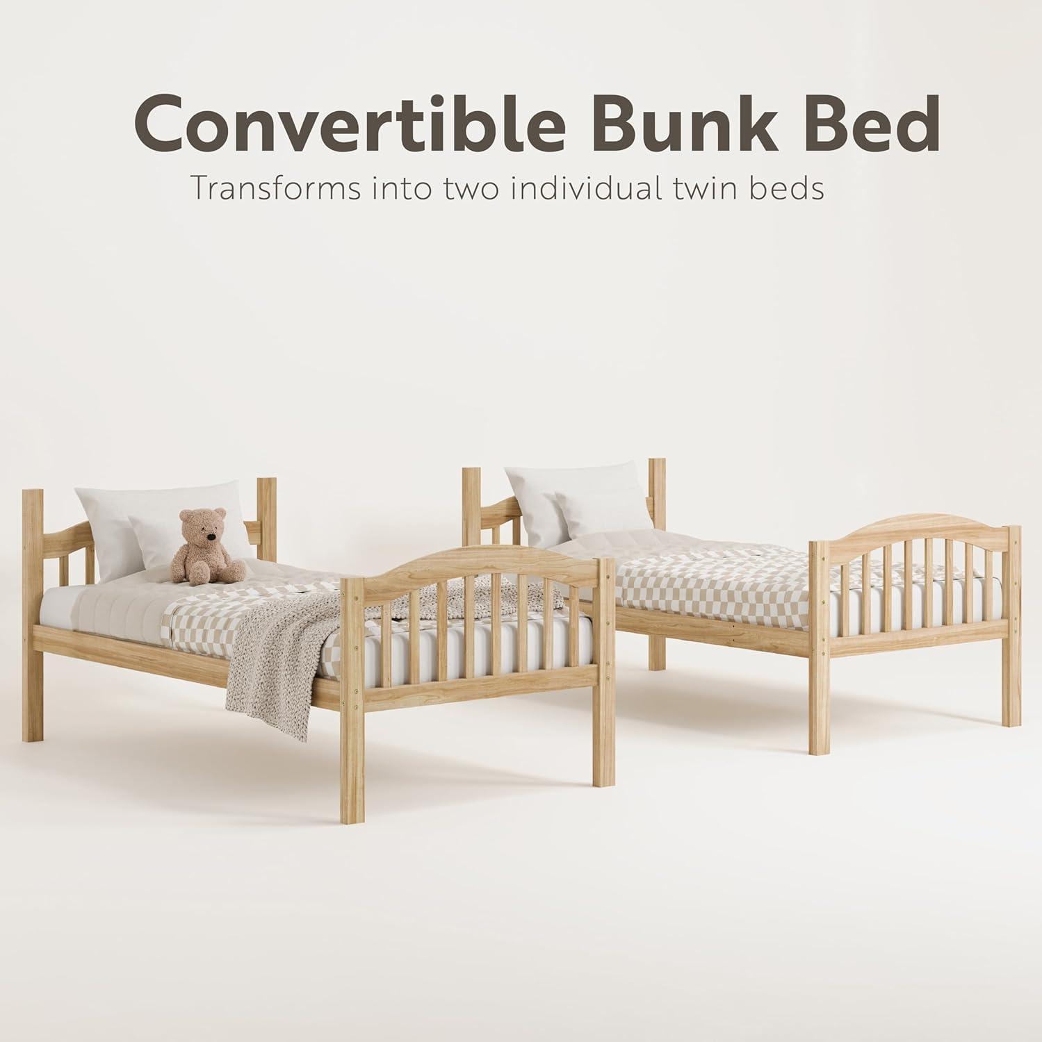 Storkcraft Long Horn Twin over Twin Bunk Bed, Natural