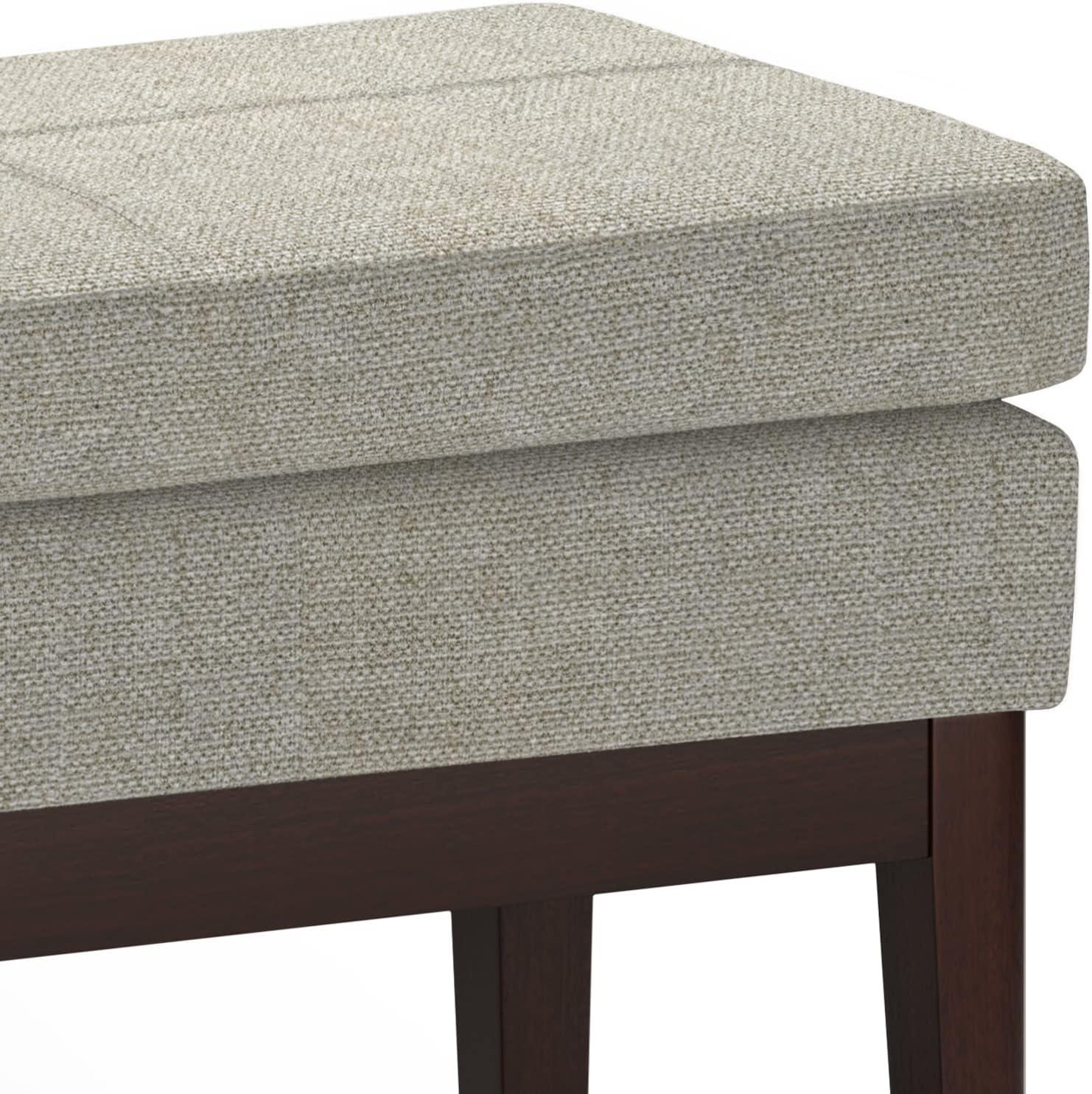 Simpli Home Carlson Small Mid-Century Ottoman Bench with Upholstered Seat