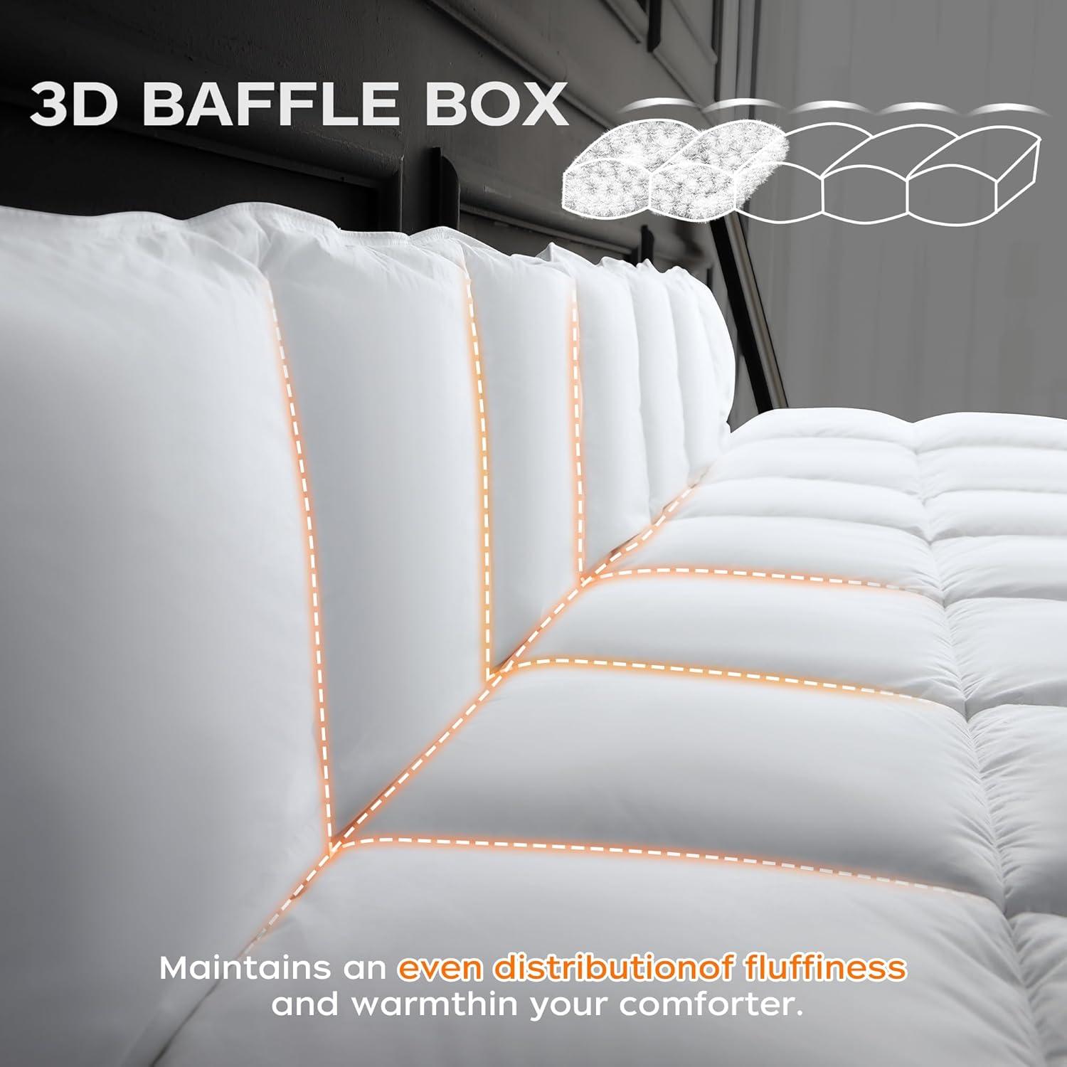 Peace Nest 600 Fill Power Goose Down and Feather All Season Comforter Duvet Insert