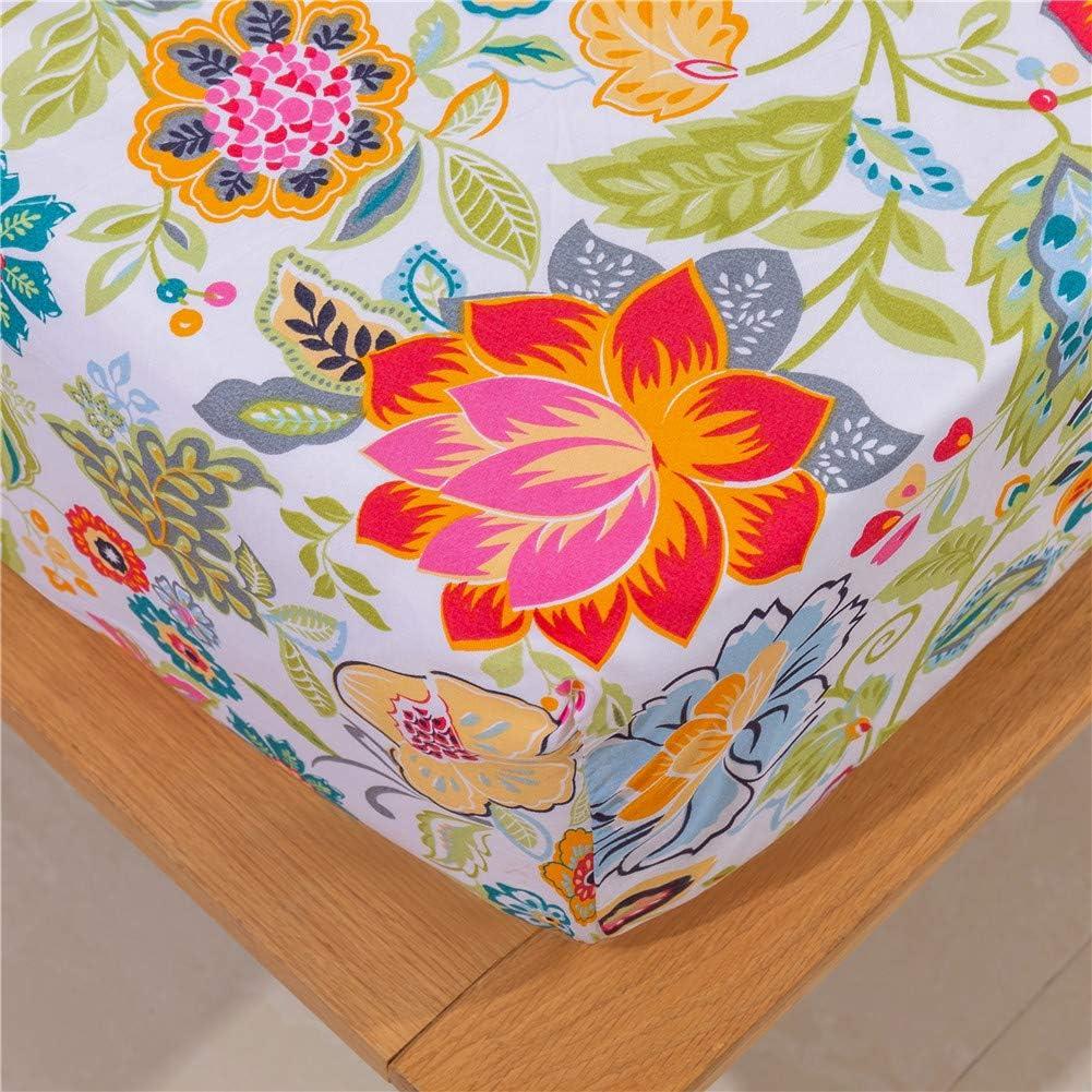 Bedlifes Full Sheet Set Ultra Soft, Breathable, Silky Flower Deep Pocket 100% Microfiber Bedding, 4 Piece Full Size with Floral Spring Design