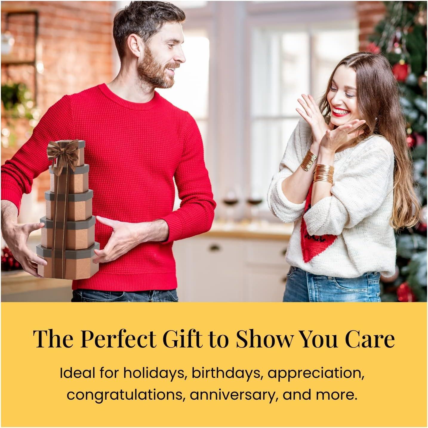 Broadway Basketeers Gourmet Food Gift Basket Tower Snack Gifts for Women, Men, Families, College, Appreciation, Thank You, Congratulations, Corporate