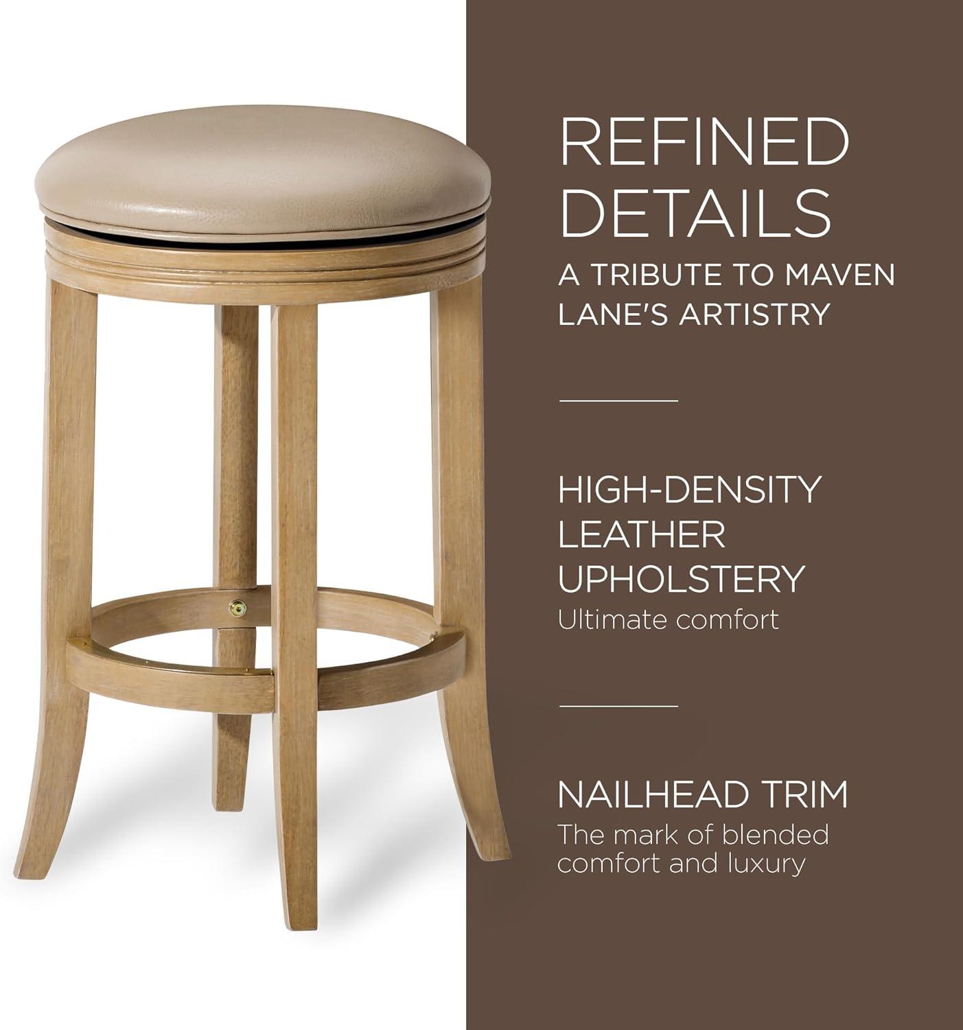 Maven Lane Eva Kitchen Stool with Vegan Leather