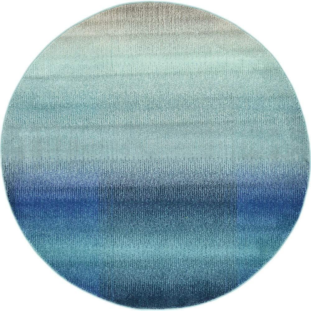 Unique Loom Estrella Collection Area Rug - Azura (6' 1" Round Blue/Ivory)