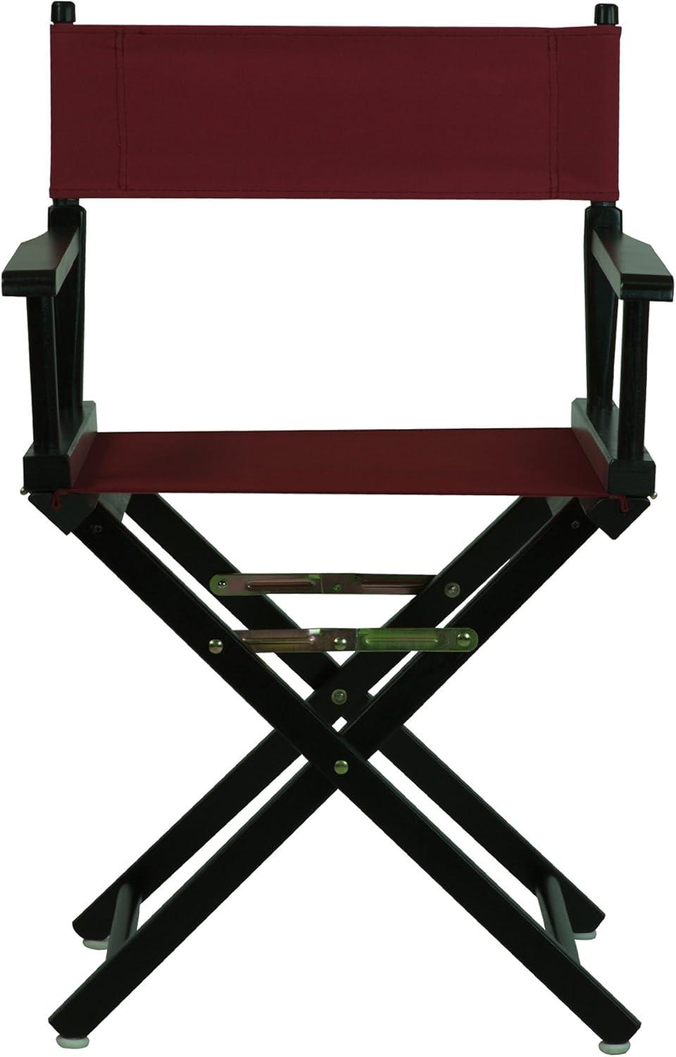 18" Director's Chair Black Frame-Burgundy Canvas